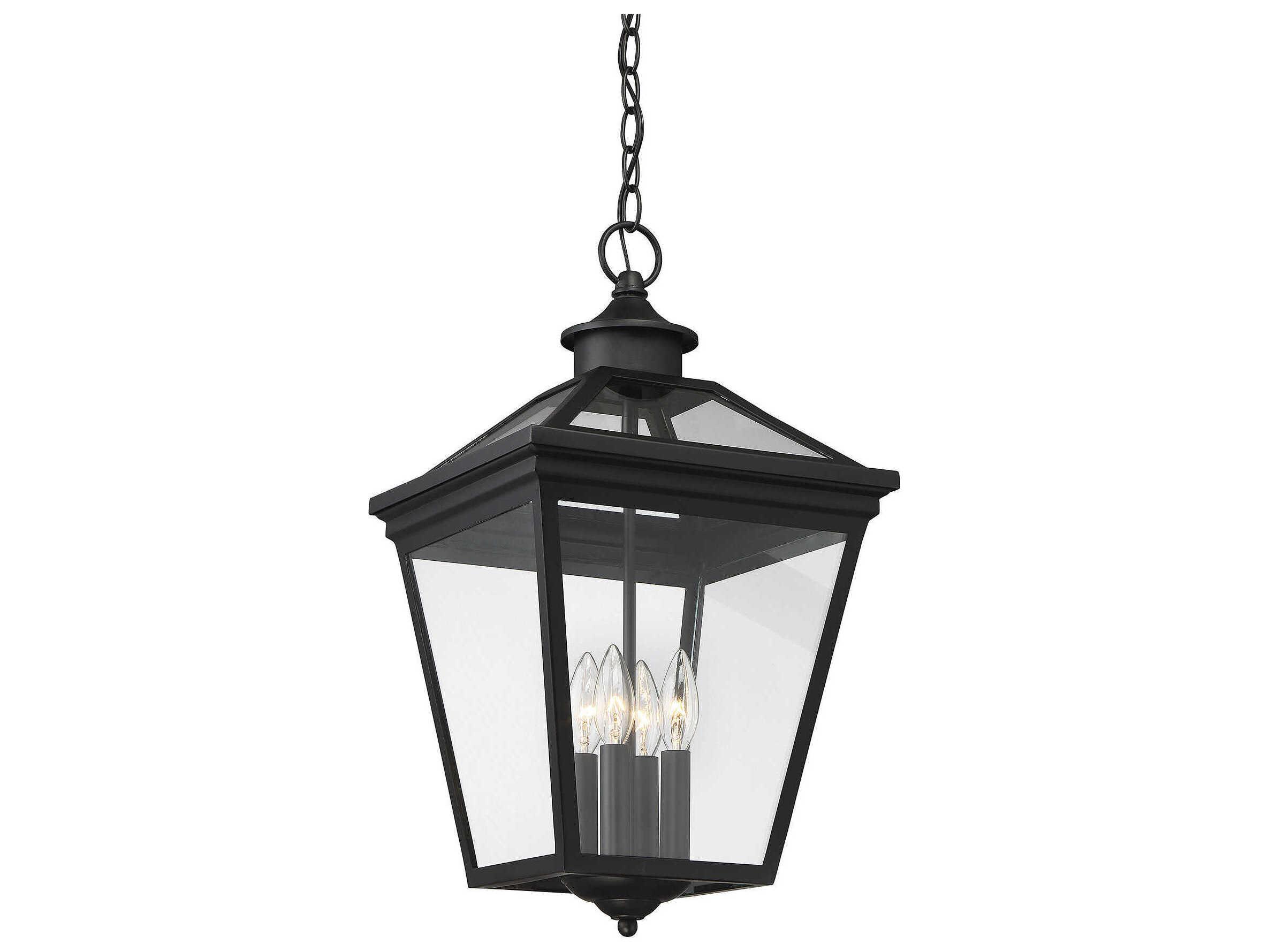 Savoy House Ellijay 4-Light Black Glass Lantern Pendant