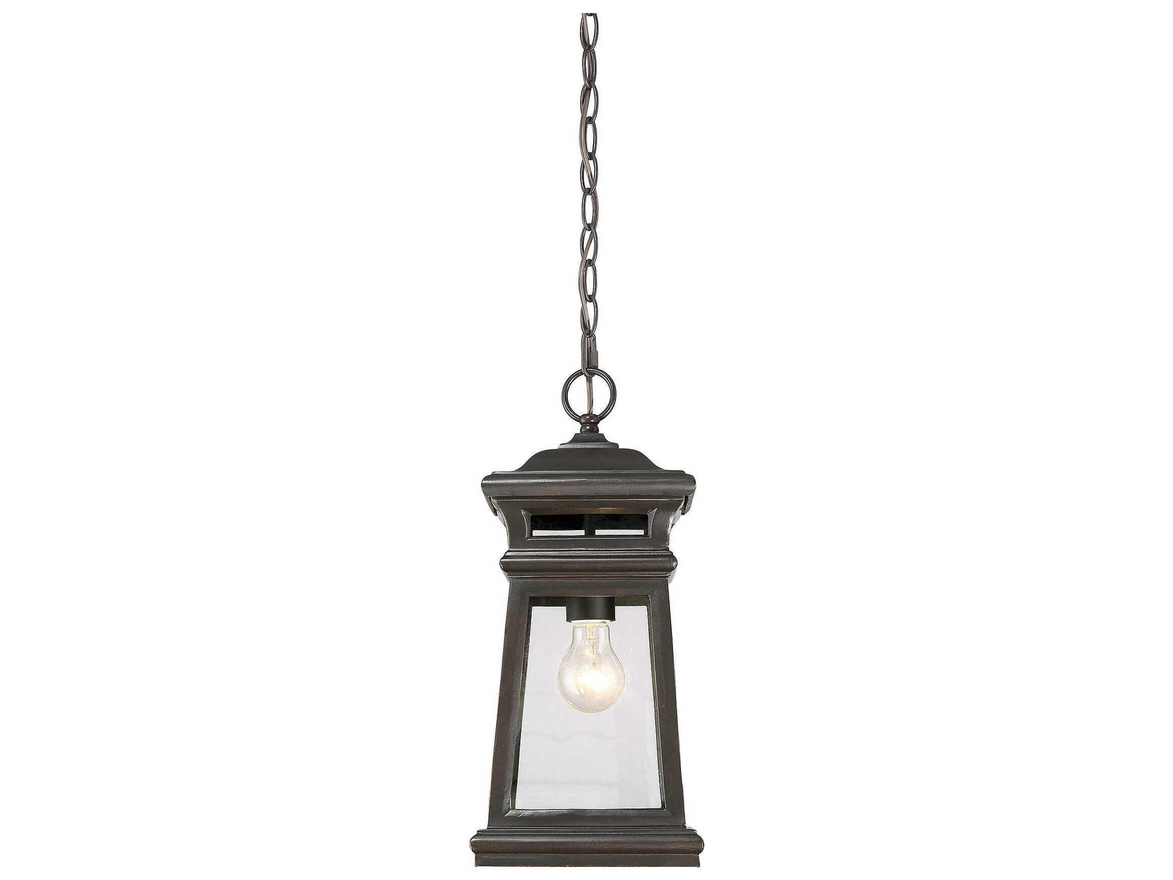 Savoy House Taylor 1-Light English Bronze Gold Glass Lantern Mini Pendant