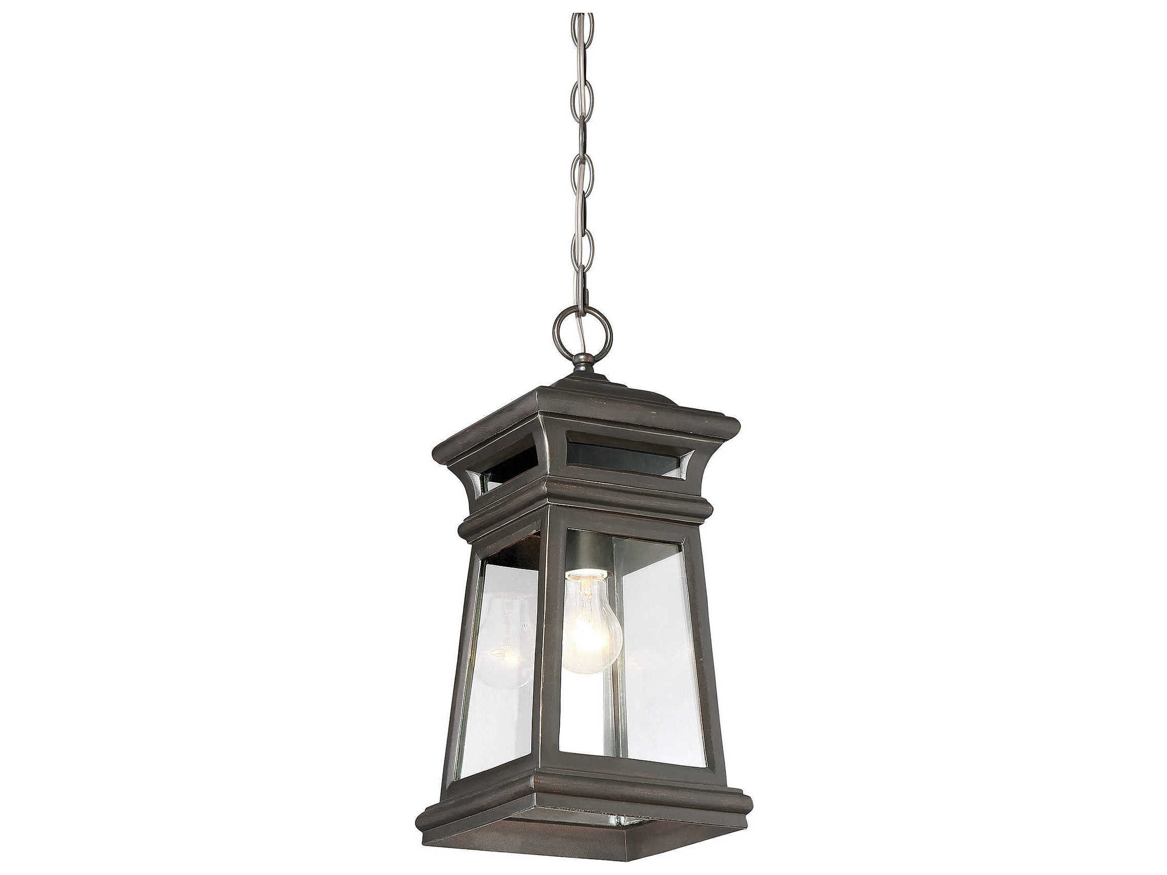 Savoy House Taylor 1-Light English Bronze Gold Glass Lantern Mini Pendant