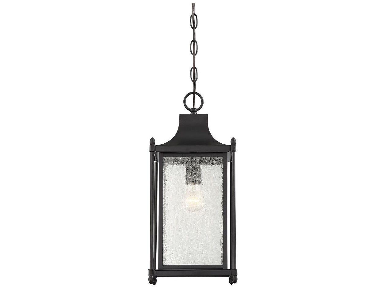 Savoy House Dunnmore 1-Light Black Glass Lantern Mini Pendant
