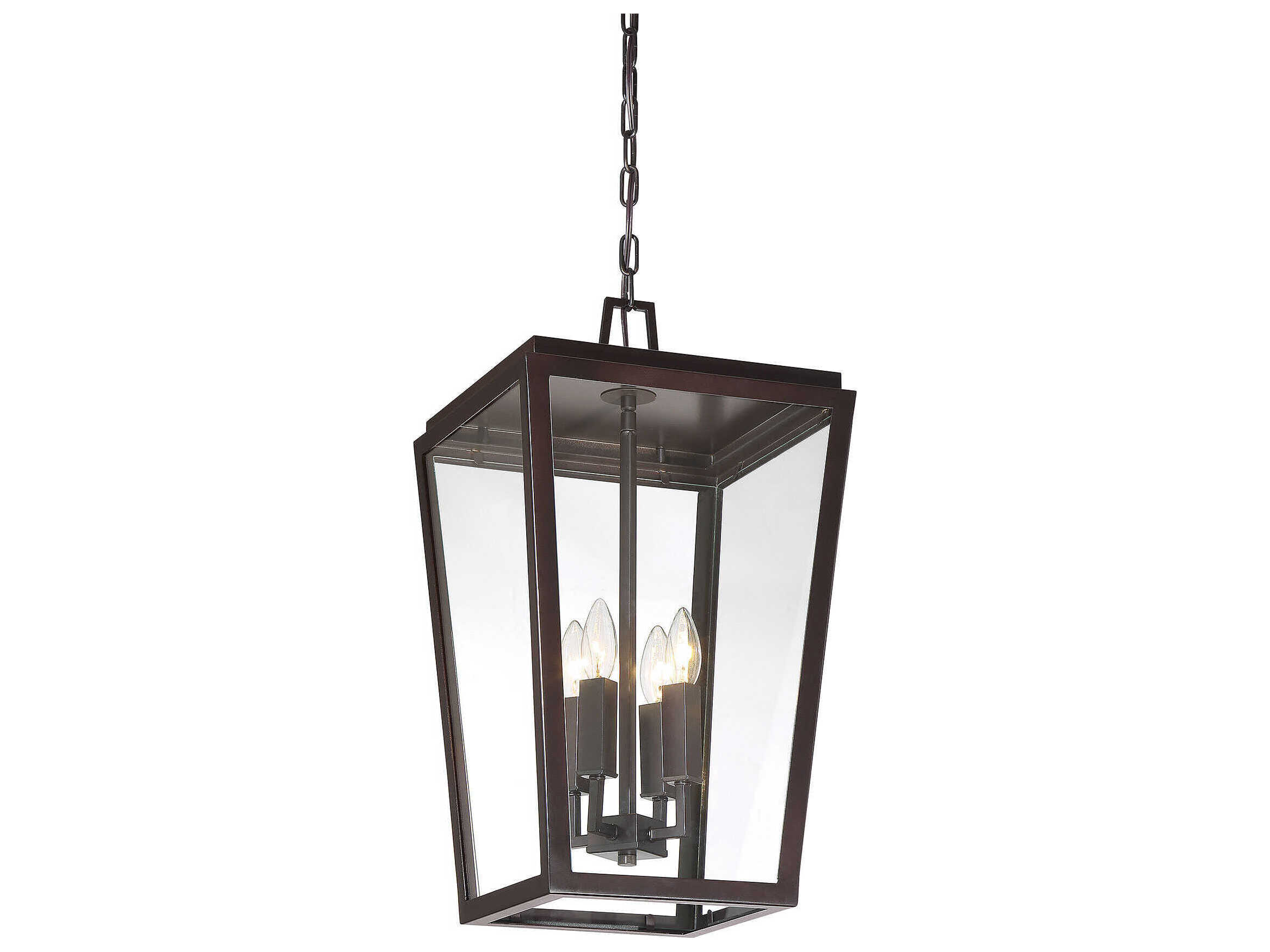 Savoy House Milton 4-Light English Bronze Glass Lantern Pendant