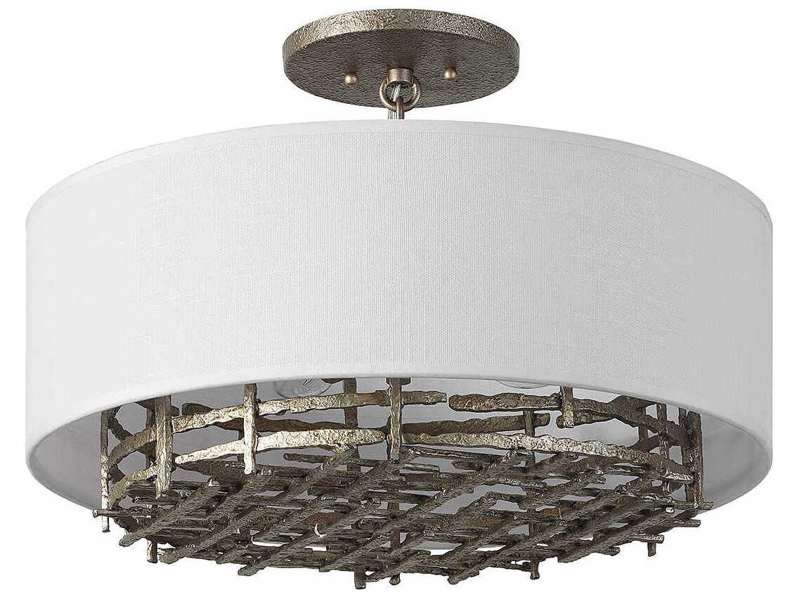 Savoy House Cameo 4-Light Champagne Luxe Silver Drum Semi Flush Mount