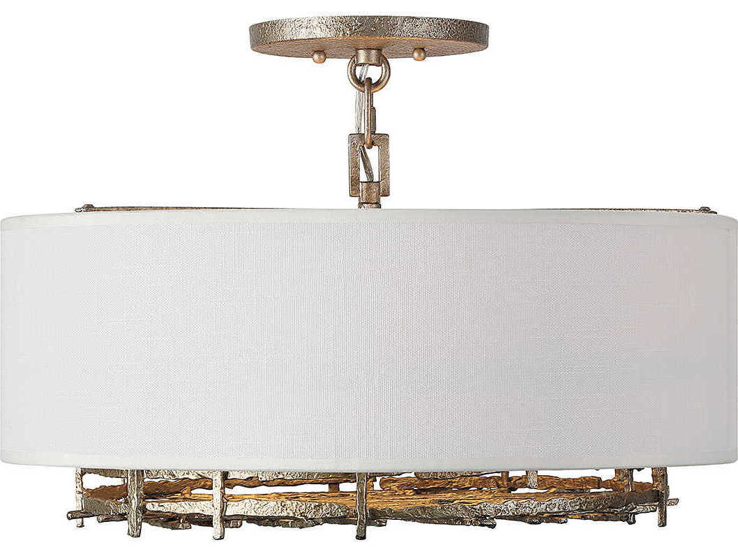 Savoy House Cameo 4-Light Champagne Luxe Silver Drum Semi Flush Mount