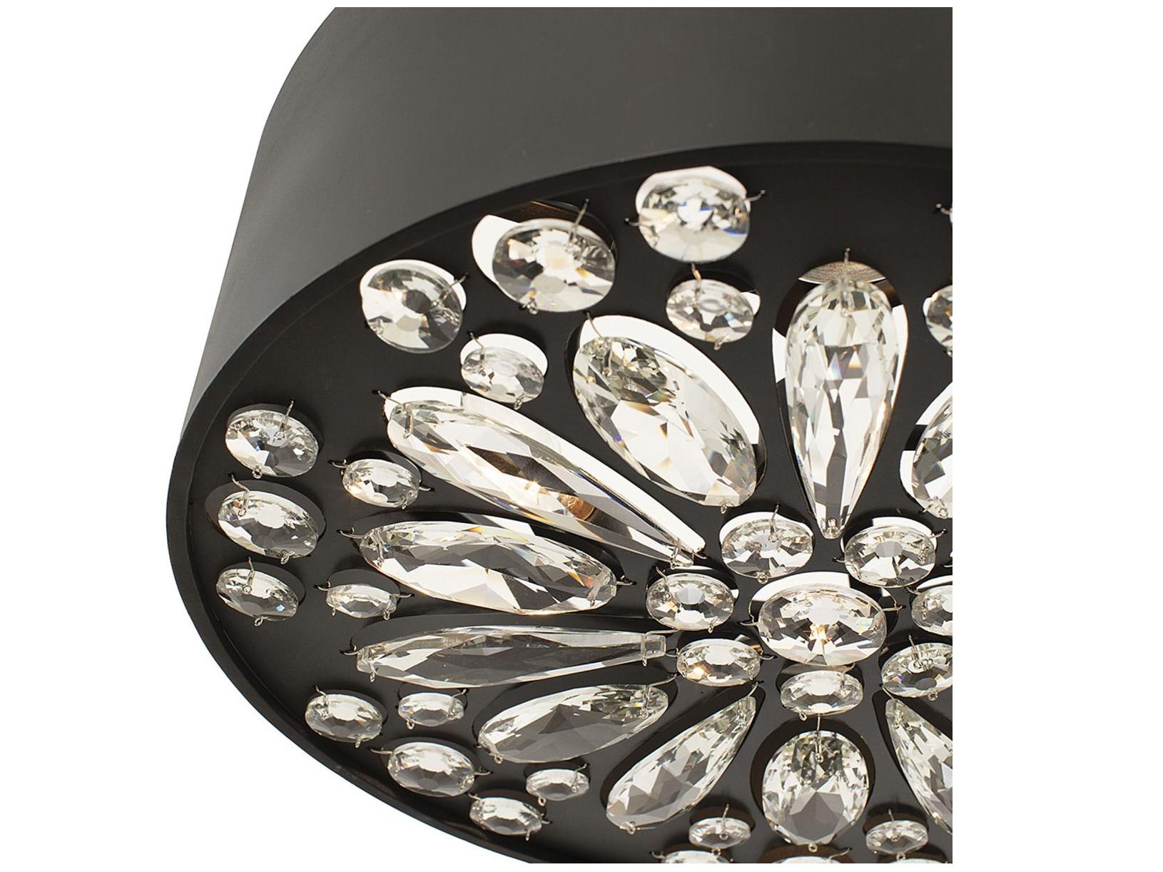 Savoy House Azores 4-Light Black Cashmere Crystal Drum Pendant
