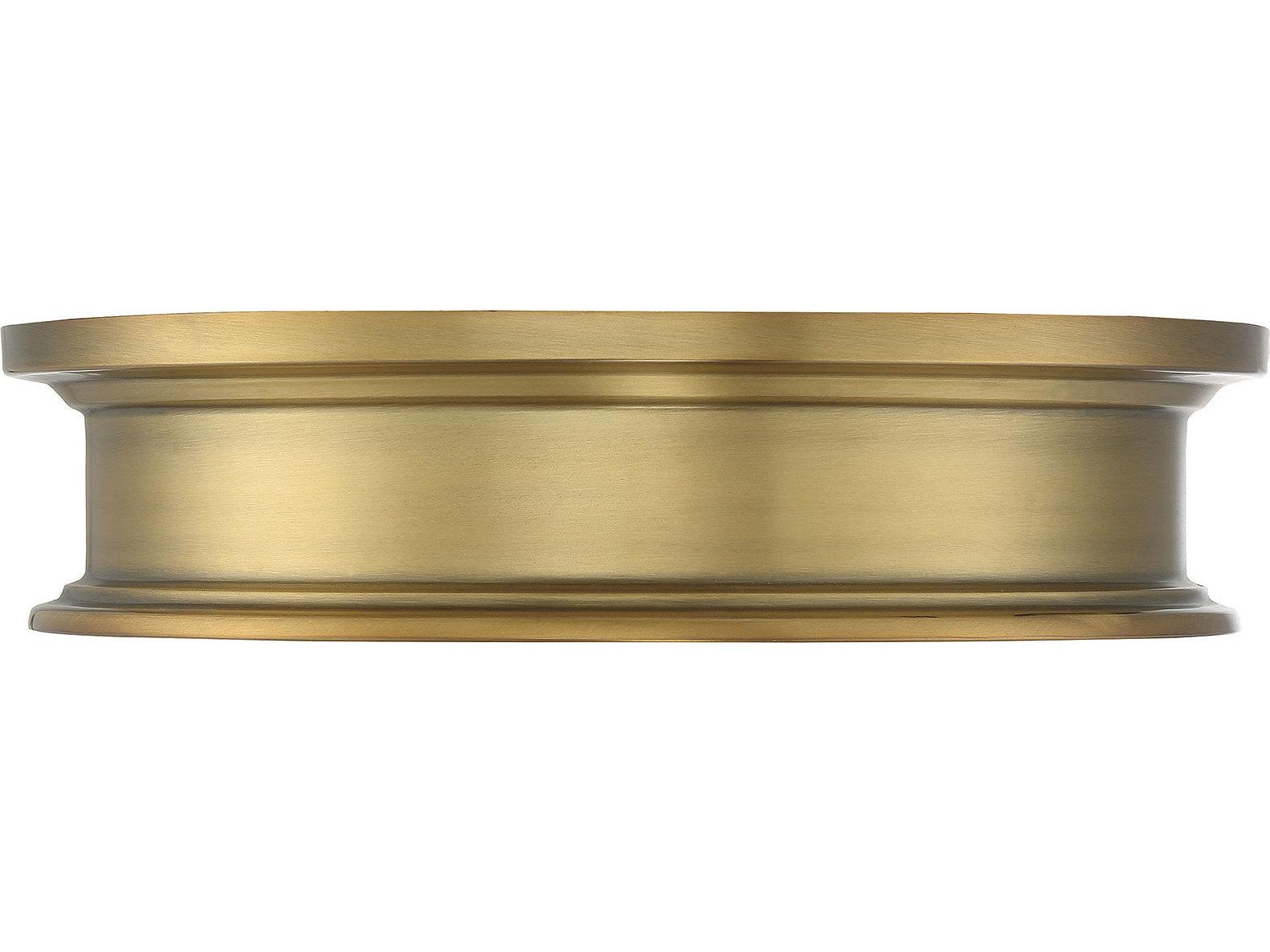 Savoy House Watkins 3-Light Warm Brass Glass Geometric Round Flush Mount