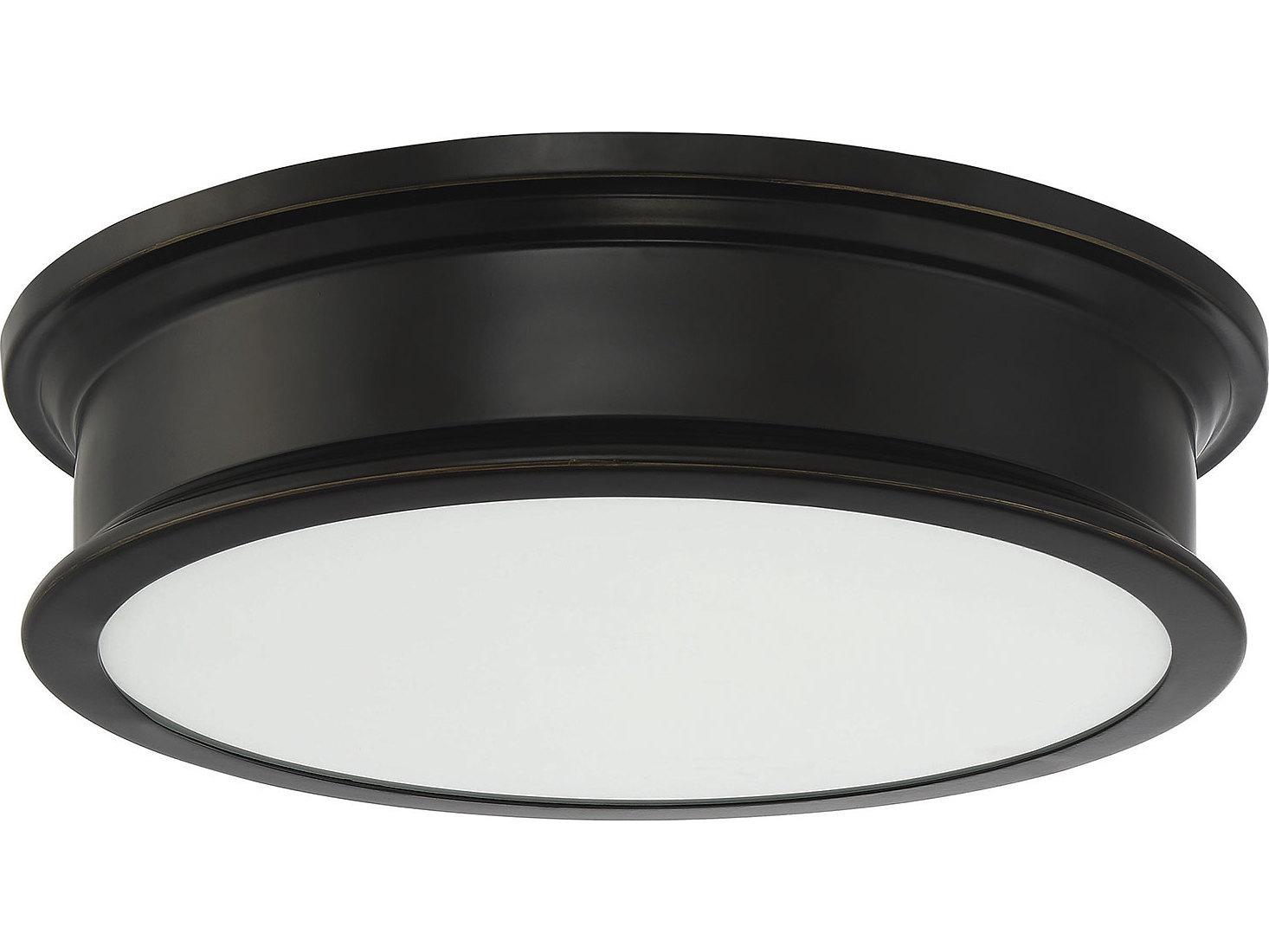 Savoy House Watkins 3-Light Classica Bronze Glass Drum Flush Mount
