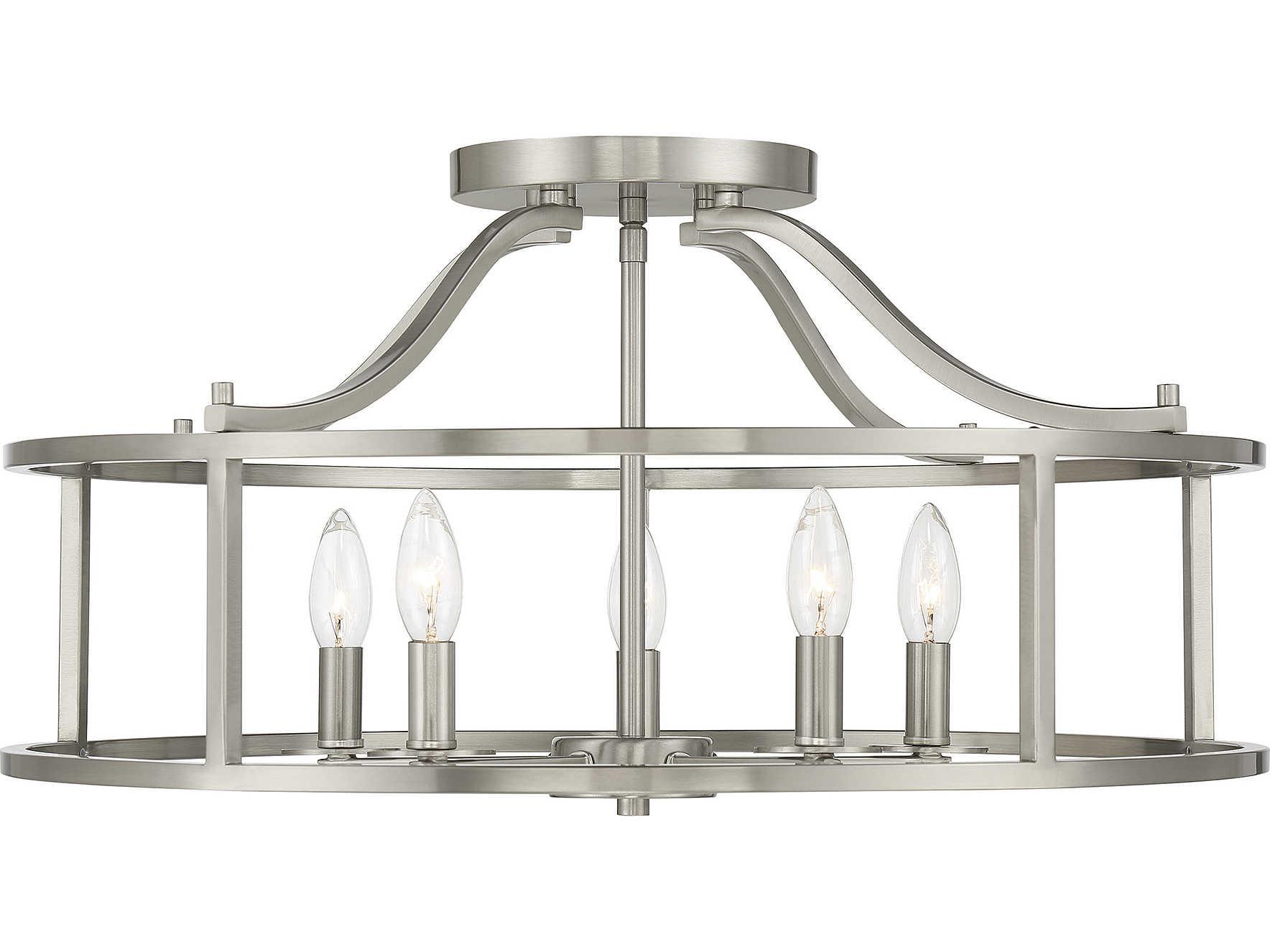 Savoy House Stockton 5-Light Satin Nickel Semi Flush Mount