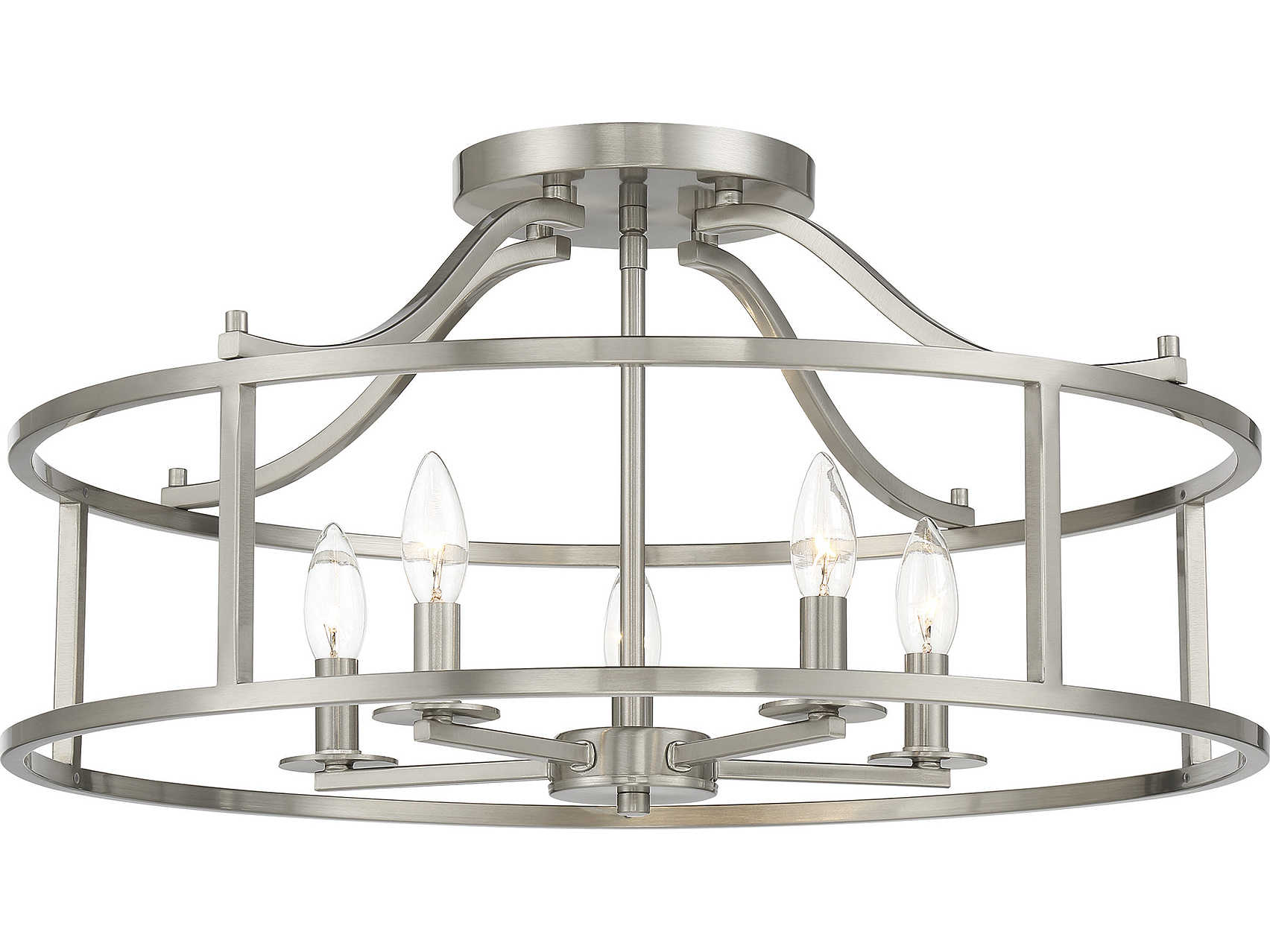 Savoy House Stockton 5-Light Satin Nickel Semi Flush Mount