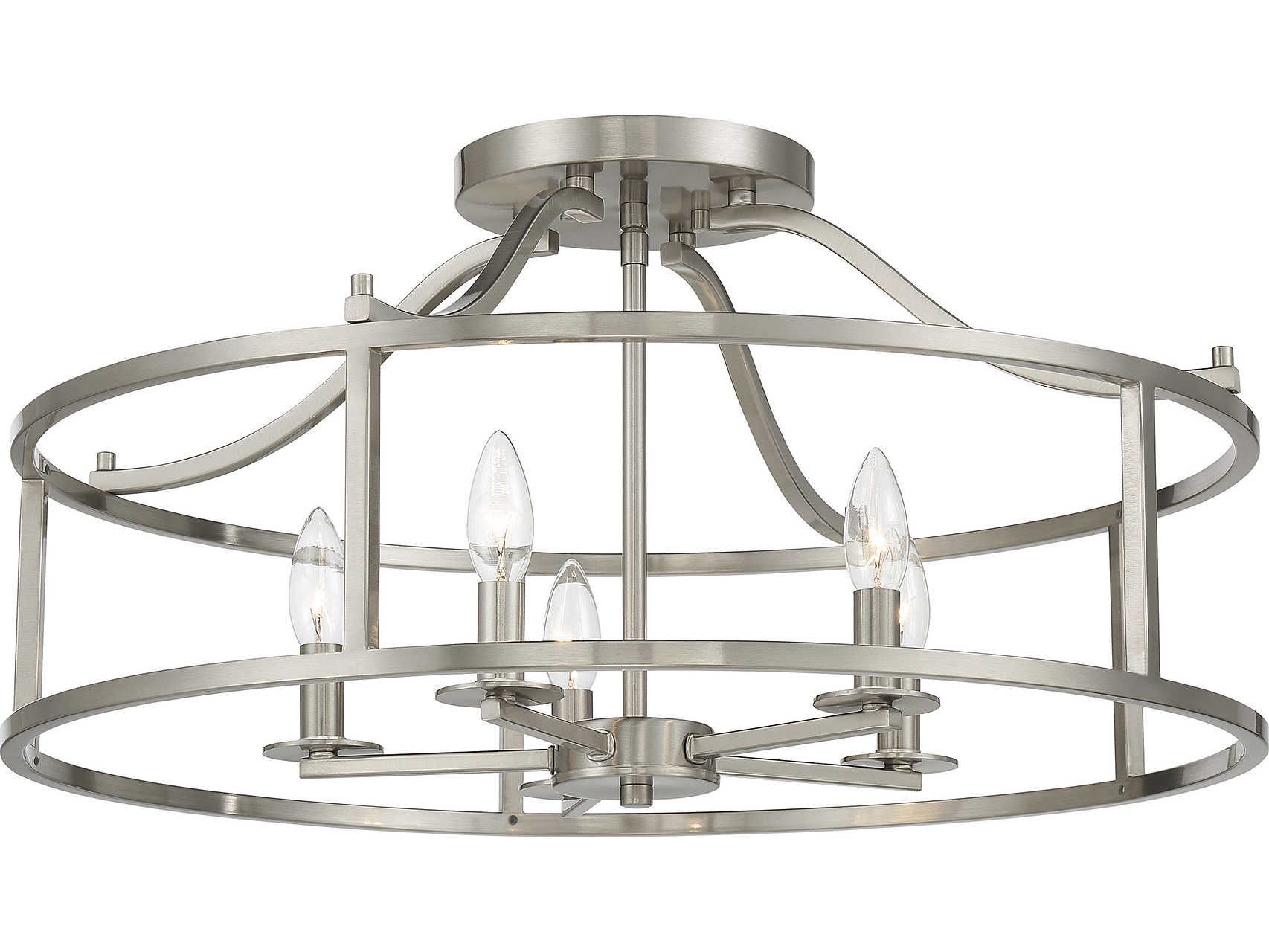 Savoy House Stockton 5-Light Satin Nickel Semi Flush Mount