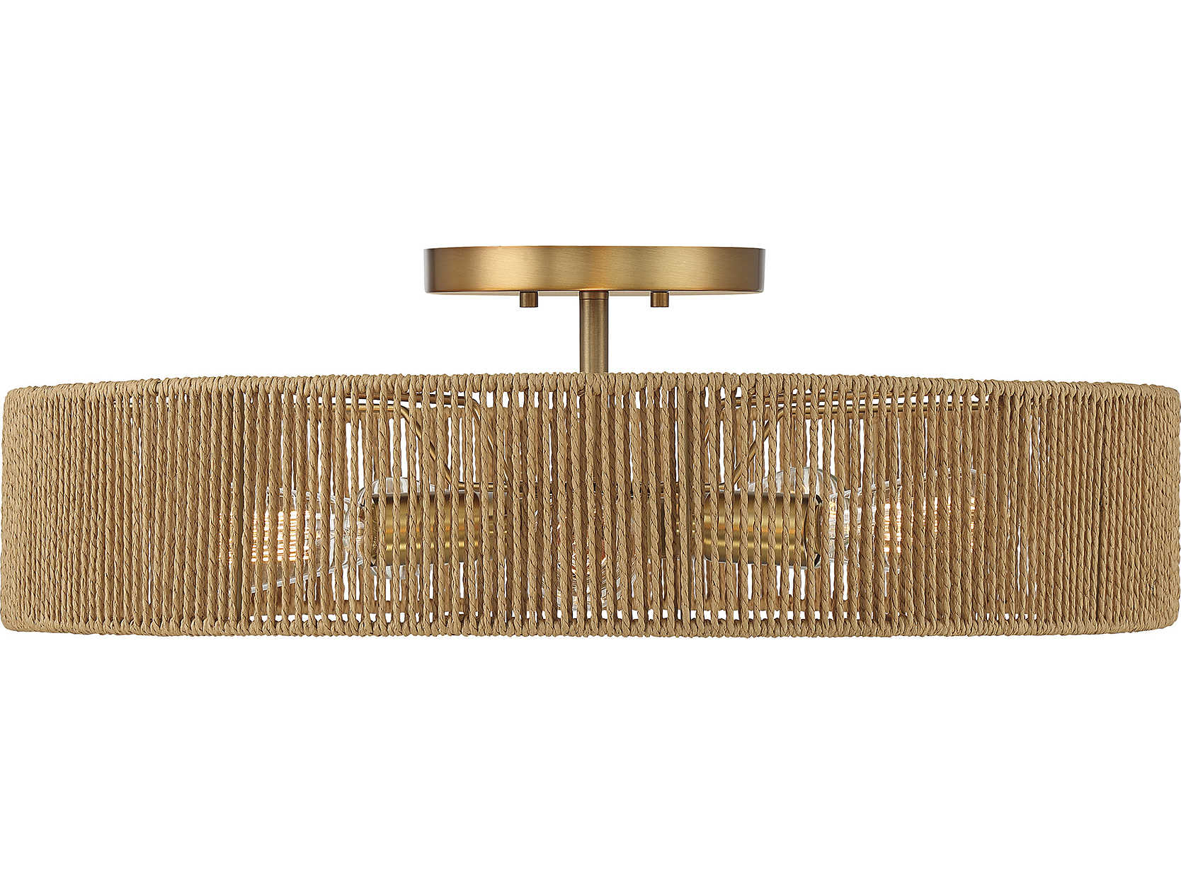 Savoy House Ashe 5-Light Warm Brass Rope Round Semi Flush Mount