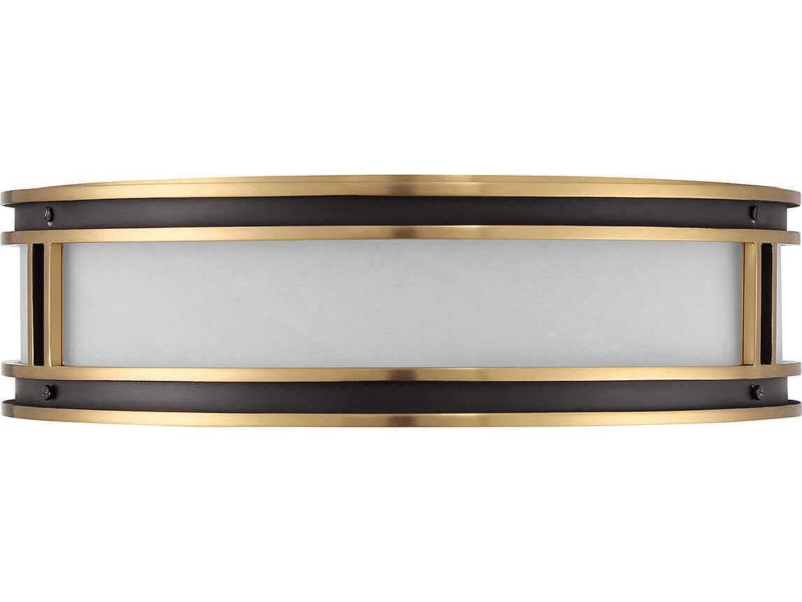 Savoy House Alberti 4-Light Matte Black Warm Brass Glass Drum Flush Mount