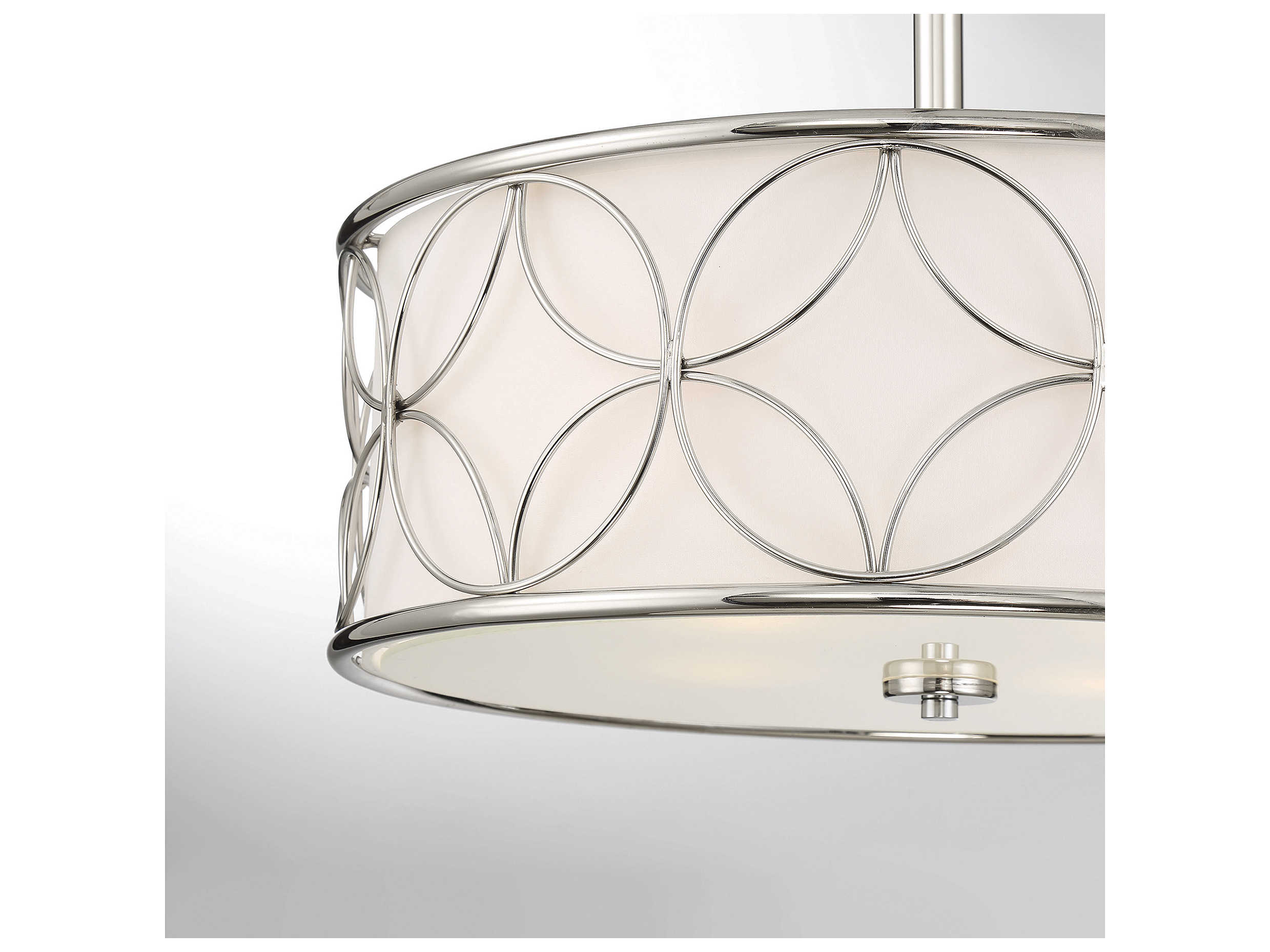 Savoy House Reid 4-Light Polished Nickel Drum Round Semi Flush Mount