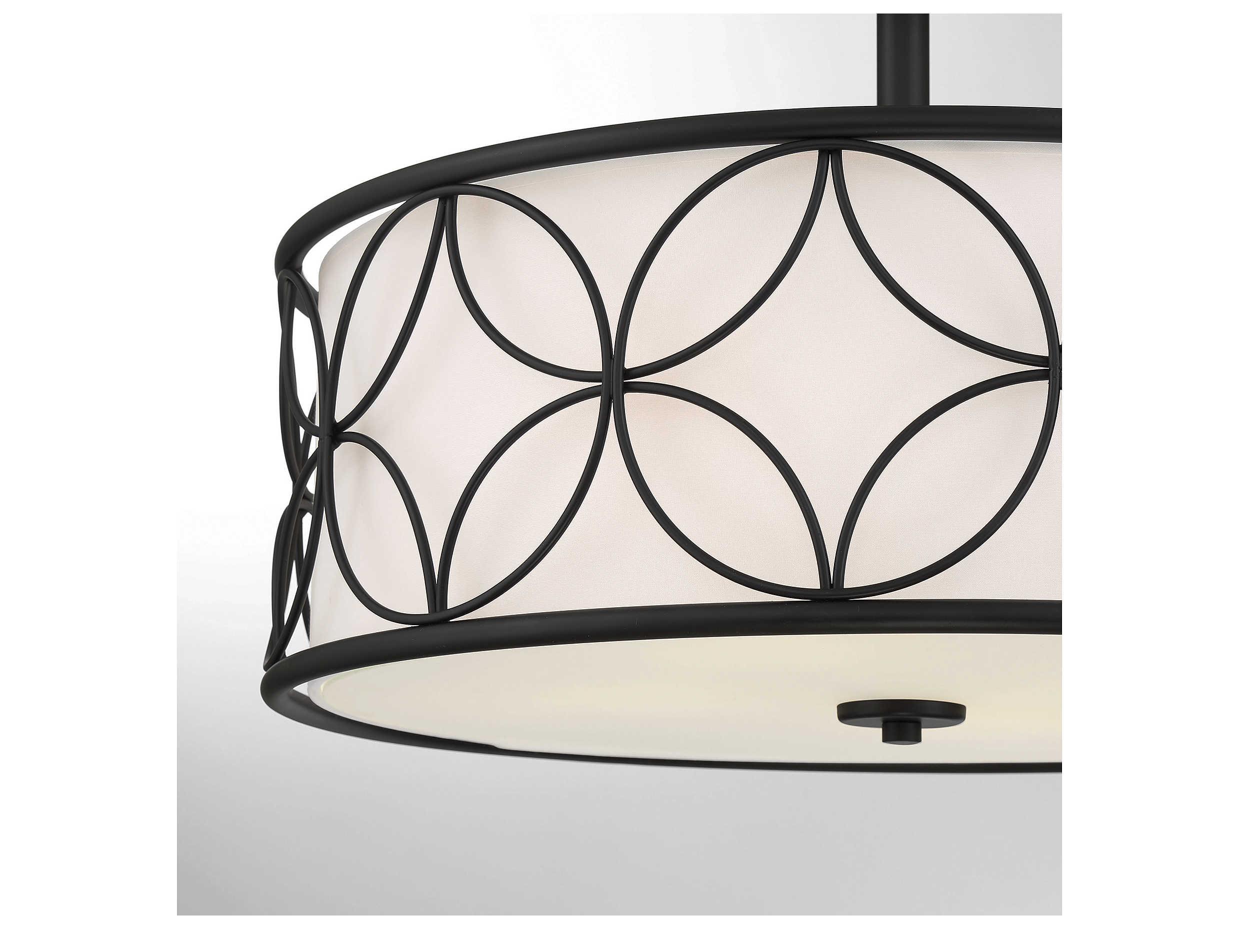 Savoy House Reid 4-Light Matte Black Drum Round Semi Flush Mount