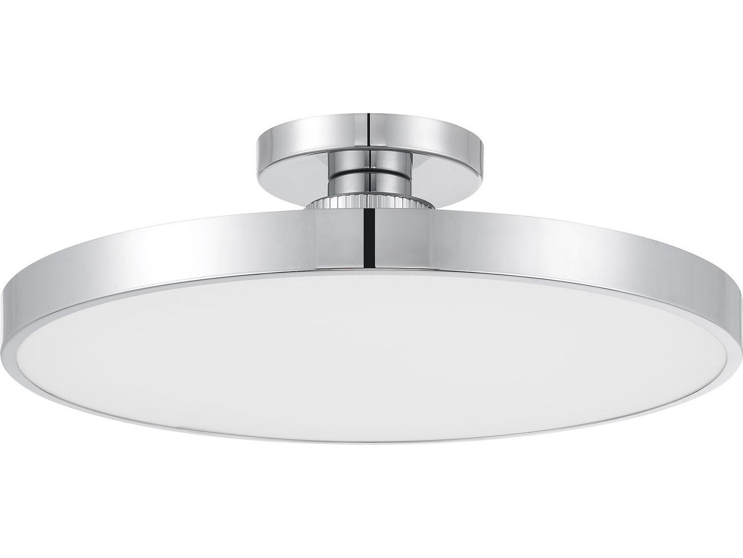 Savoy House Thayer 1-Light Chrome Round Semi Flush Mount