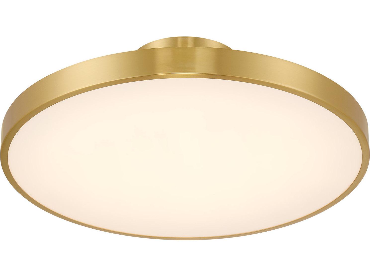 Savoy House Thayer 1-Light Warm Brass Round Semi Flush Mount