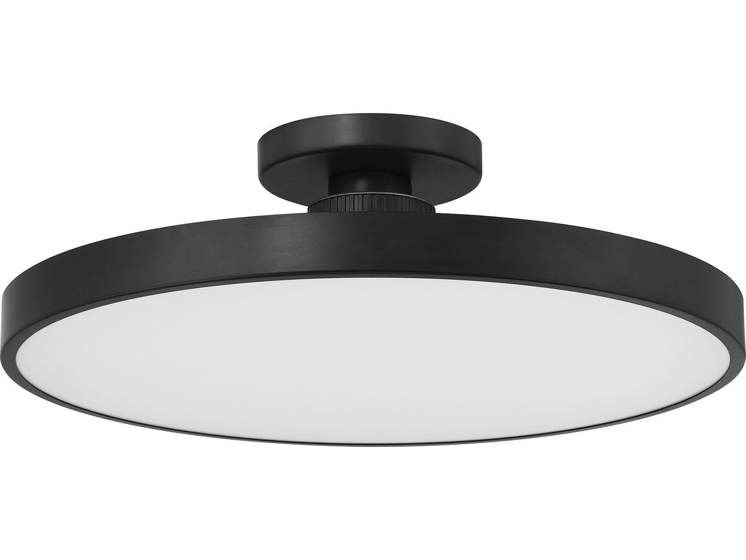 Savoy House Thayer 1-Light Matte Black Round Semi Flush Mount