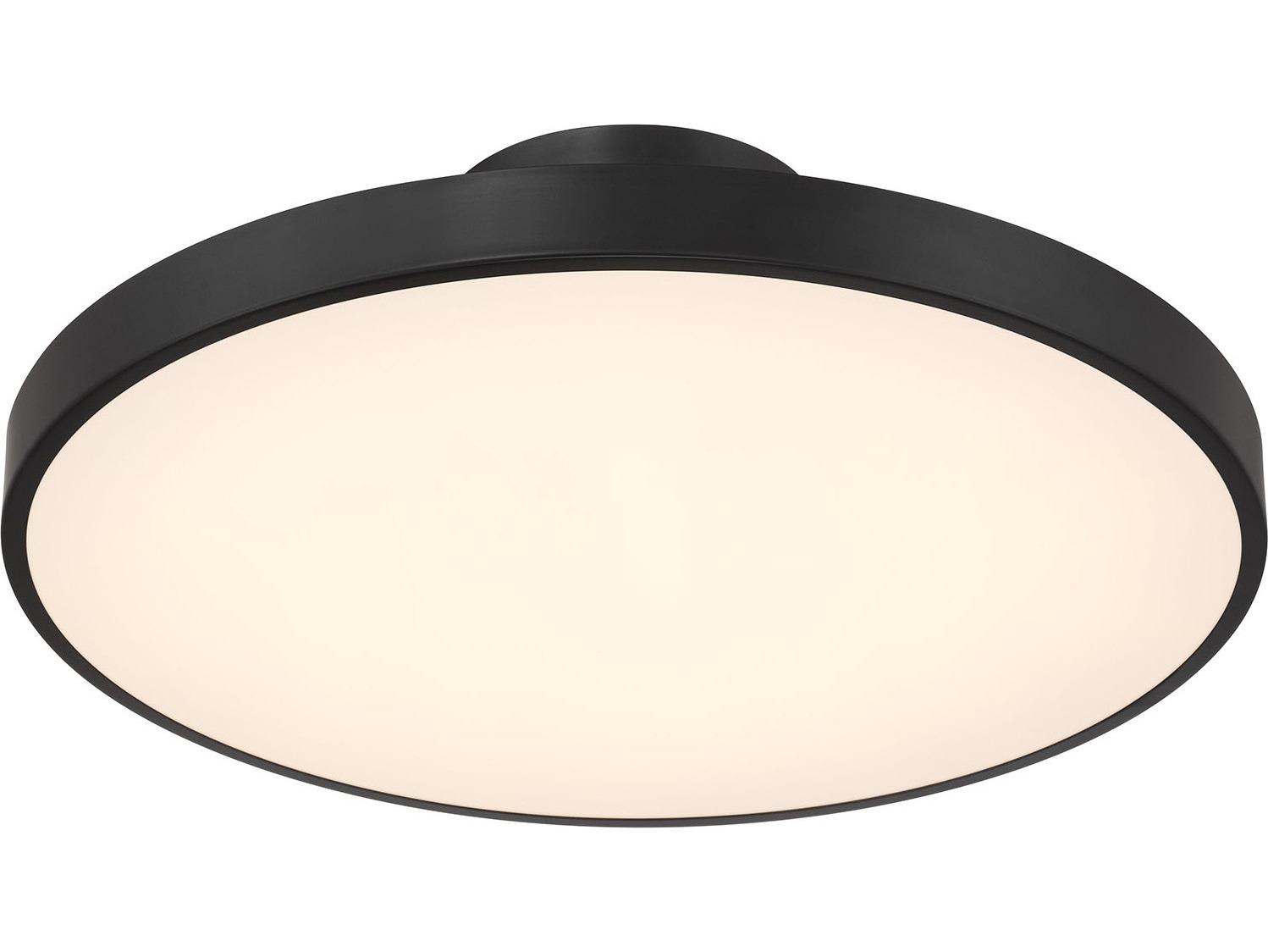 Savoy House Thayer 1-Light Matte Black Round Semi Flush Mount