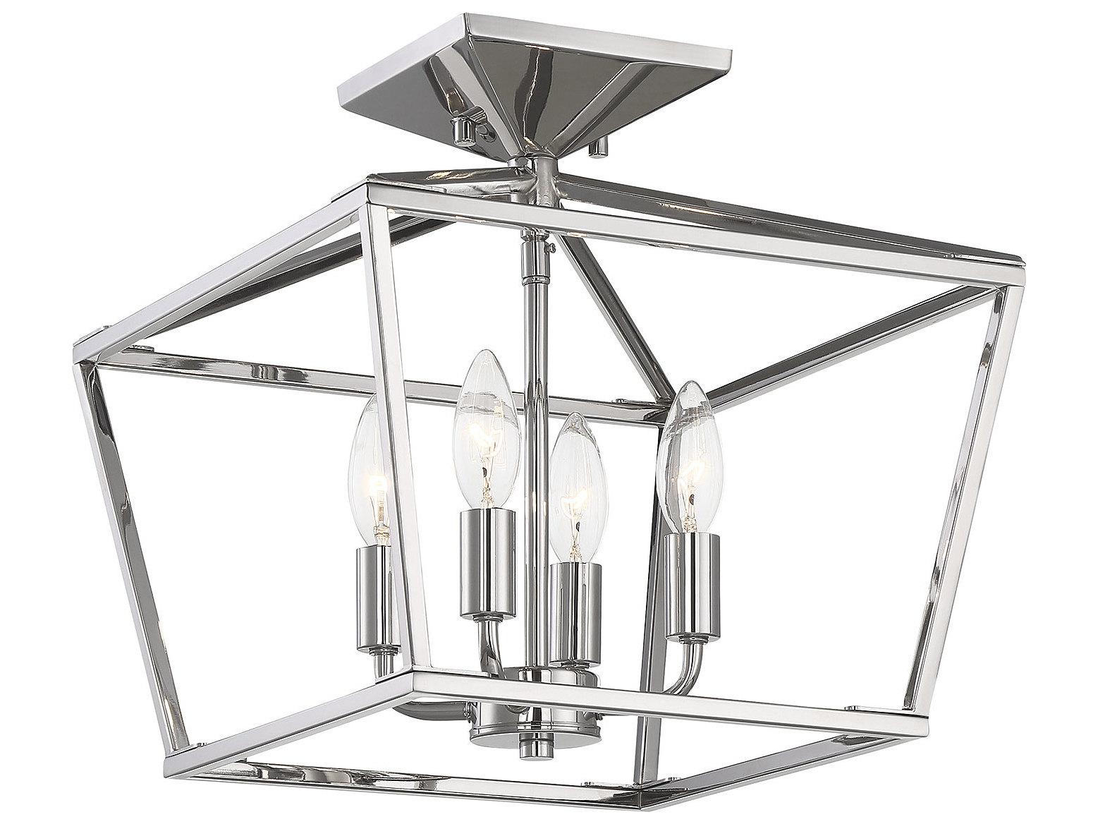 Savoy House Townsend 4-Light Polished Nickel Tiered Semi Flush Mount