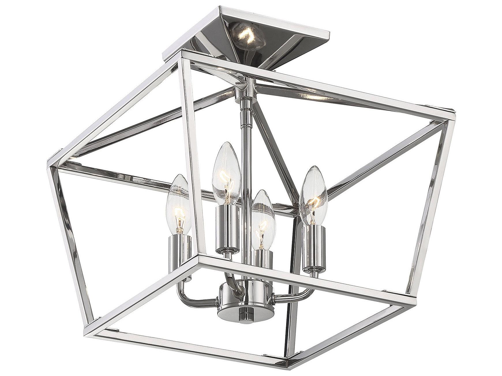 Savoy House Townsend 4-Light Polished Nickel Tiered Semi Flush Mount