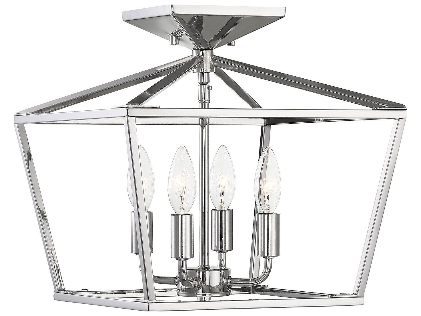 Savoy House Townsend 4-Light Polished Nickel Tiered Semi Flush Mount