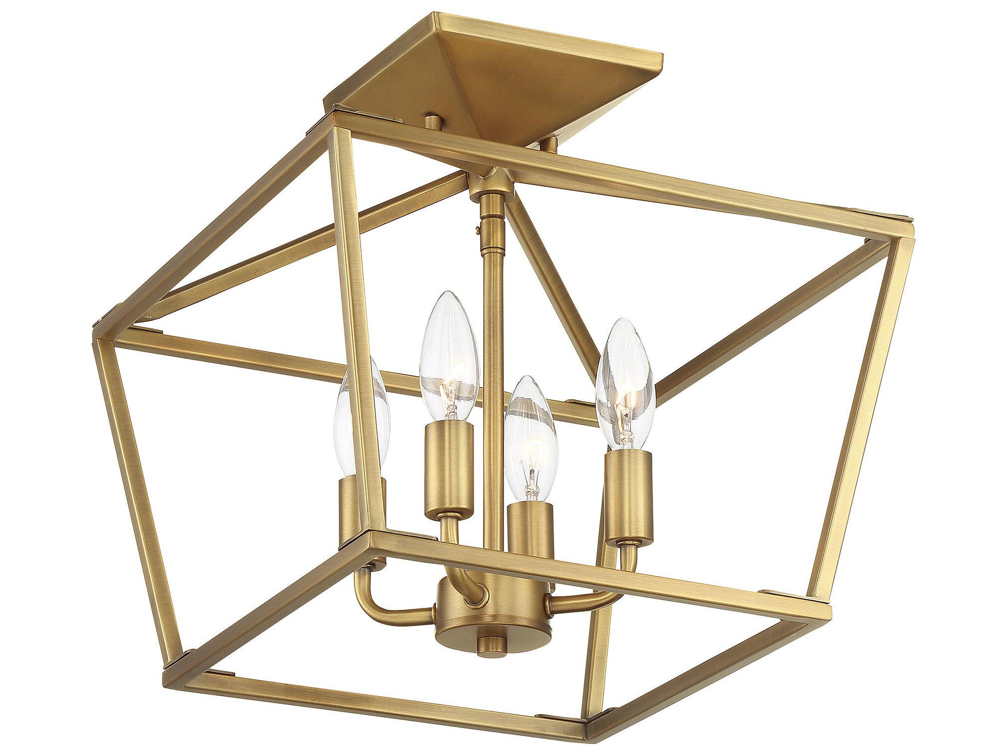 Savoy House Townsend 4-Light Warm Brass Tiered Semi Flush Mount