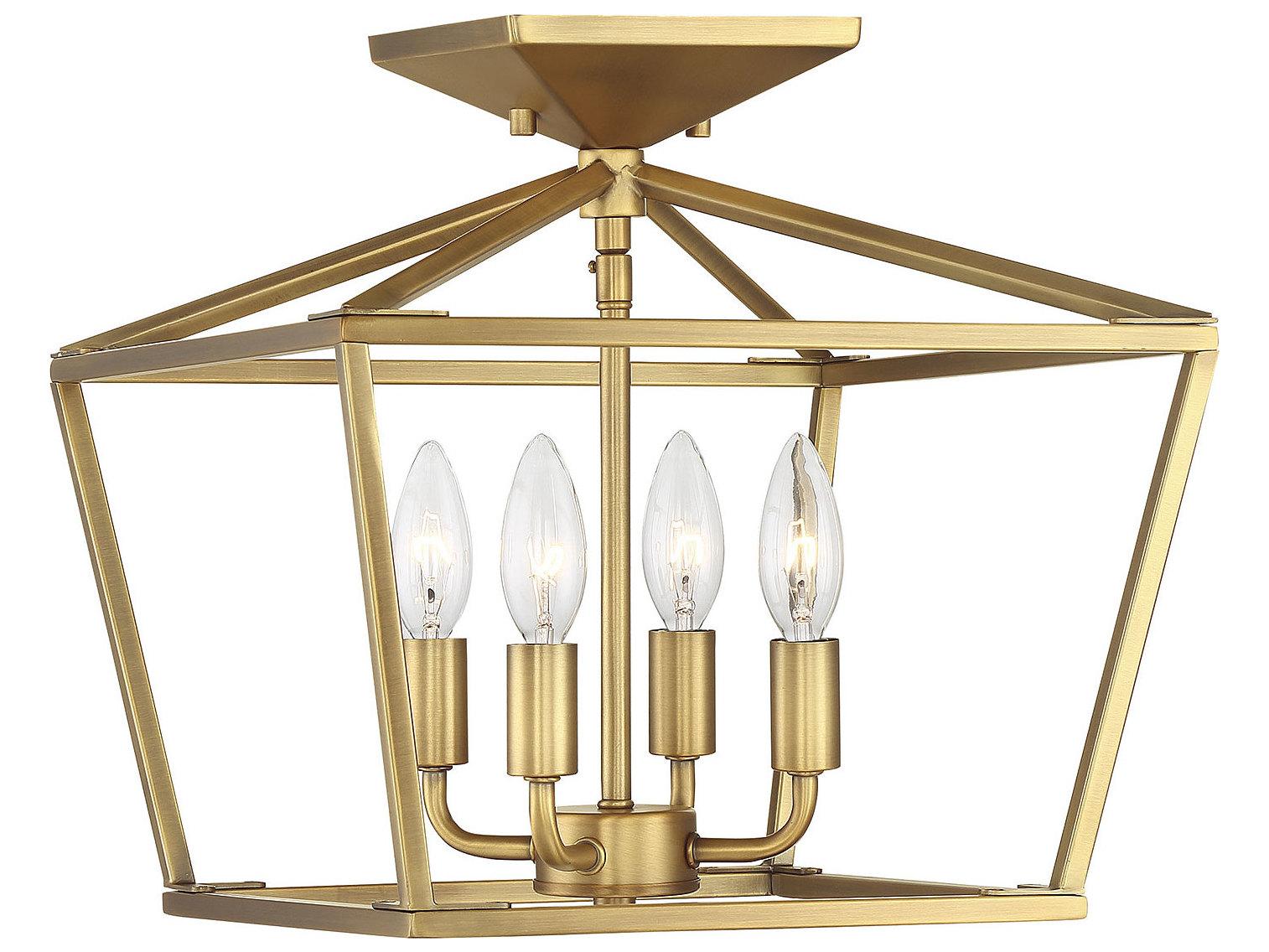 Savoy House Townsend 4-Light Warm Brass Tiered Semi Flush Mount