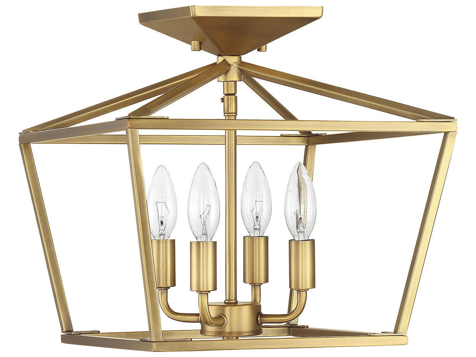Savoy House Townsend 4-Light Warm Brass Tiered Semi Flush Mount