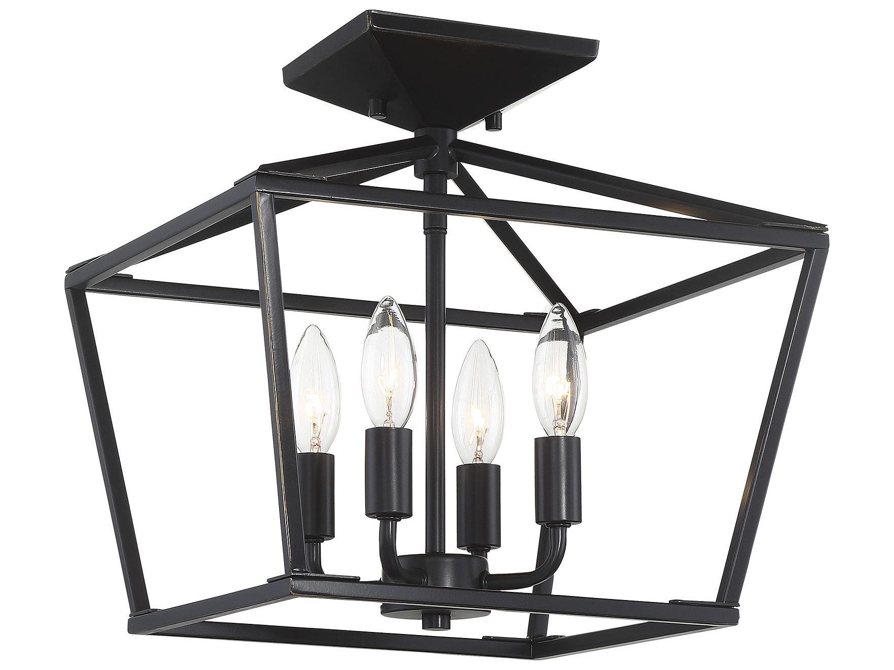 Savoy House Townsend 4-Light Classic Bronze Tiered Semi Flush Mount