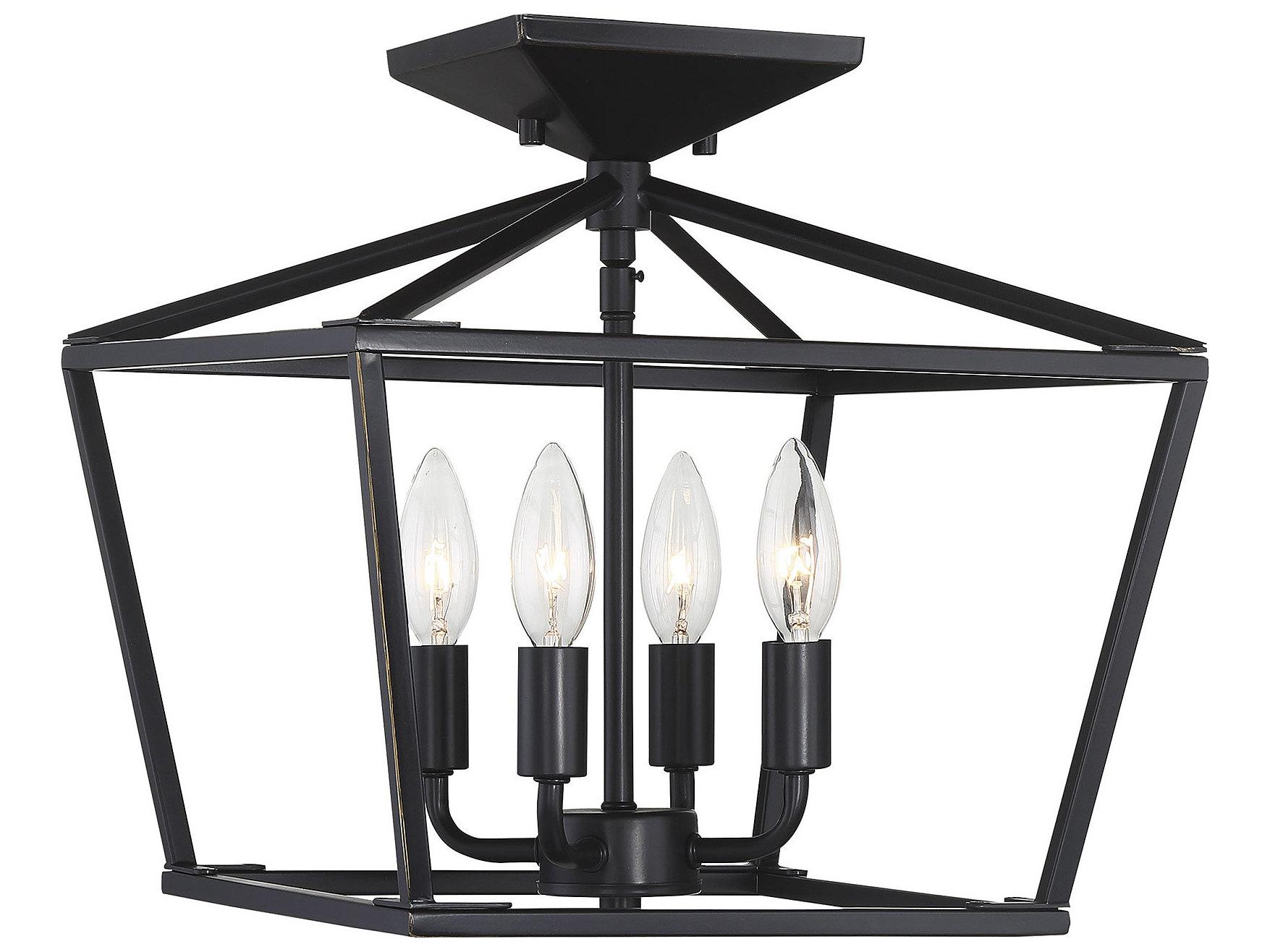 Savoy House Townsend 4-Light Classic Bronze Tiered Semi Flush Mount