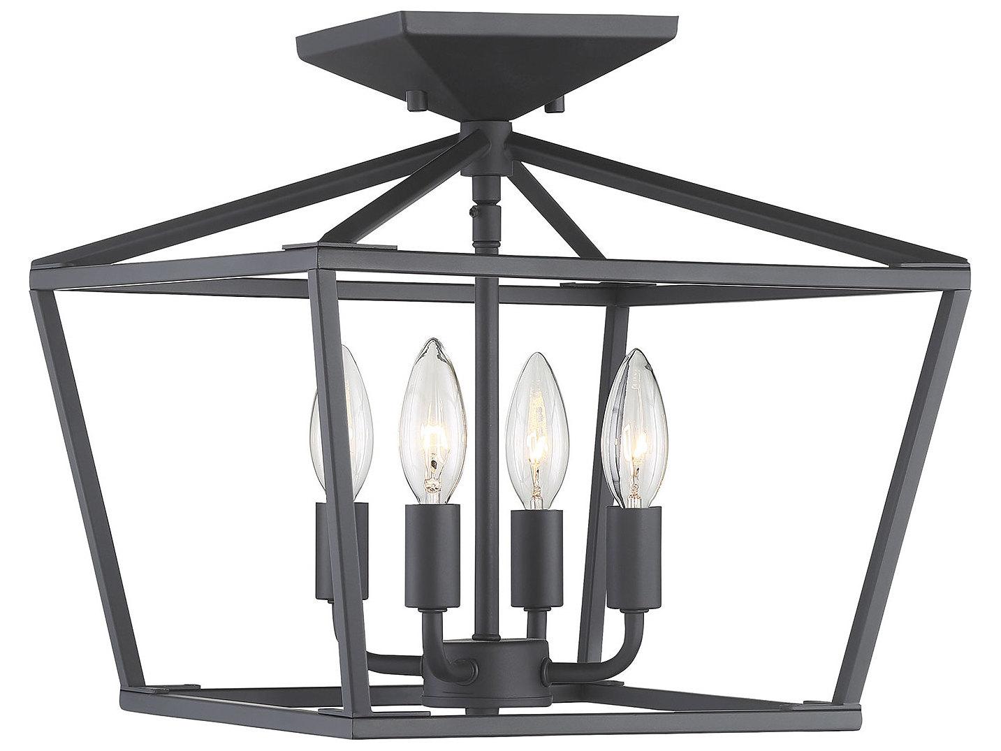 Savoy House Townsend 4-Light Matte Black Tiered Semi Flush Mount