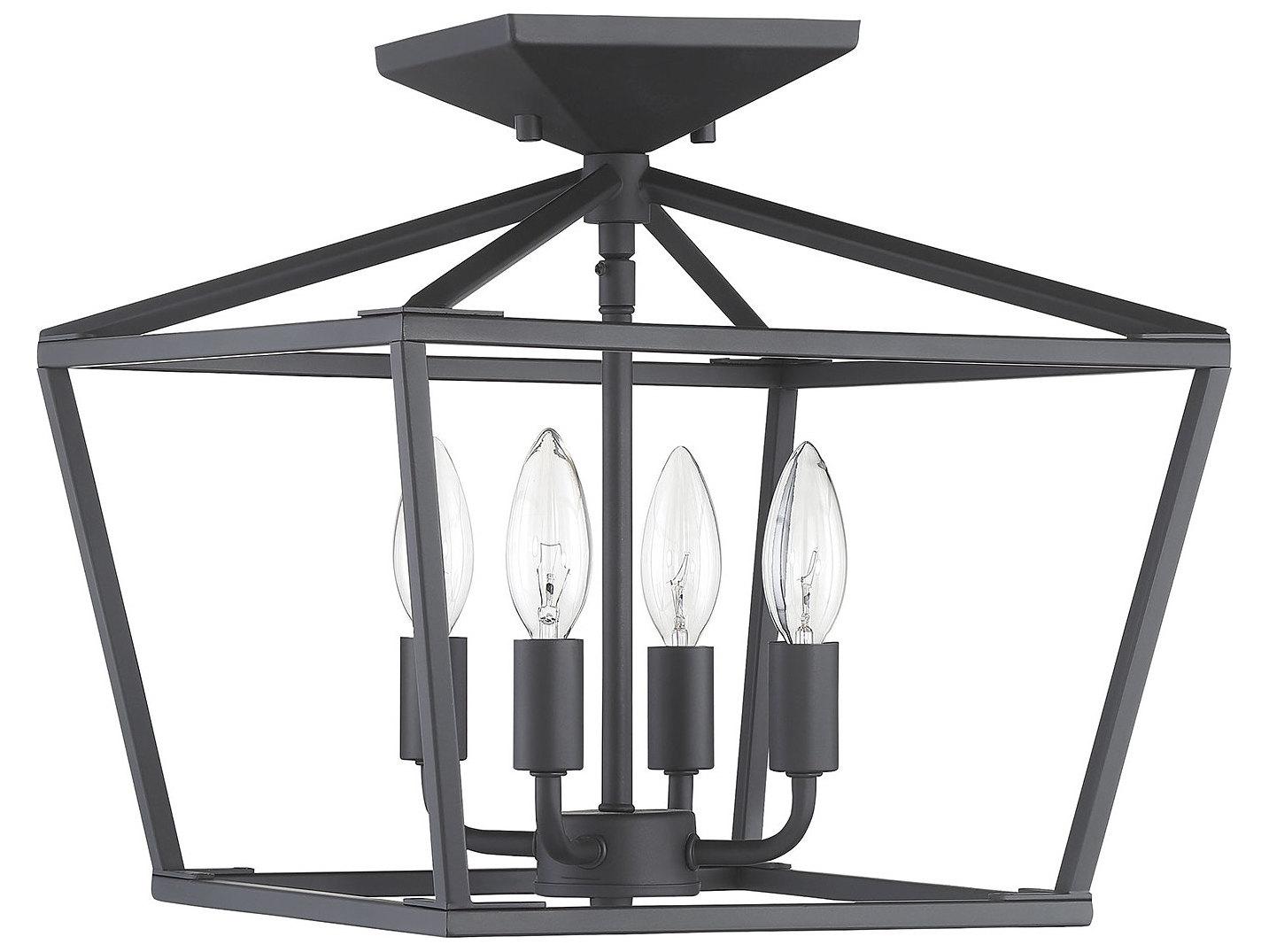 Savoy House Townsend 4-Light Matte Black Tiered Semi Flush Mount