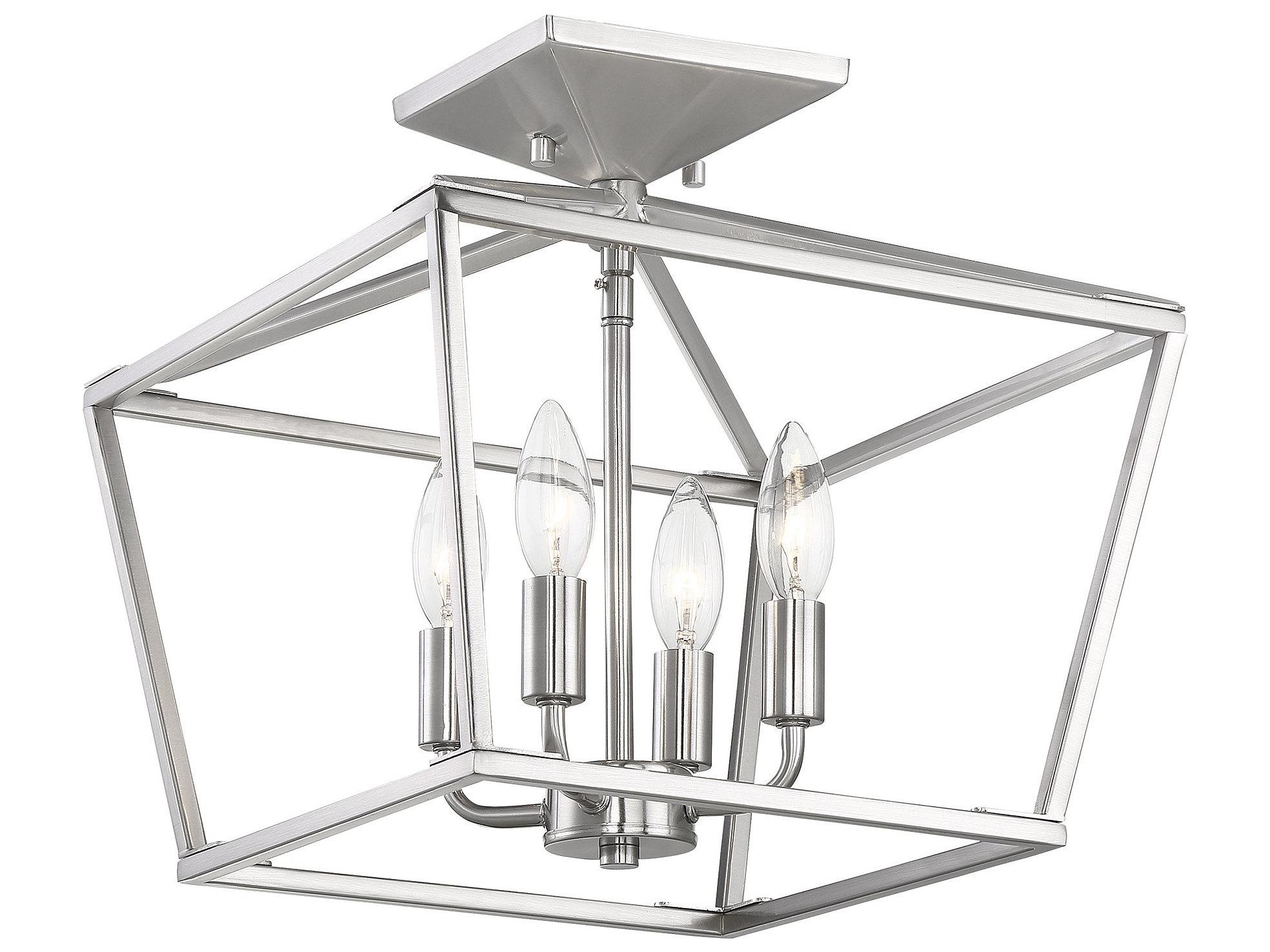 Savoy House Townsend 4-Light Satin Nickel Tiered Semi Flush Mount