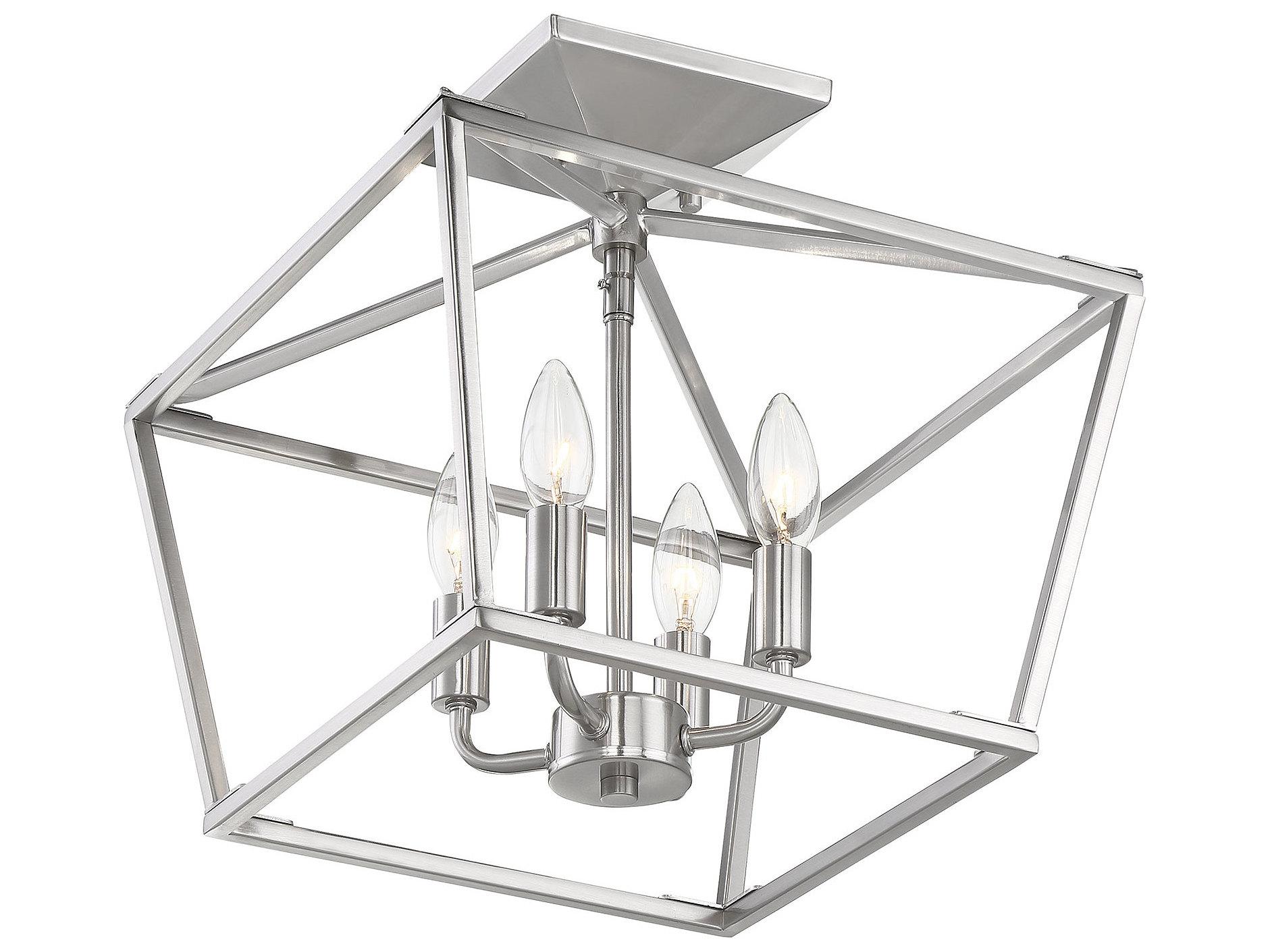 Savoy House Townsend 4-Light Satin Nickel Tiered Semi Flush Mount