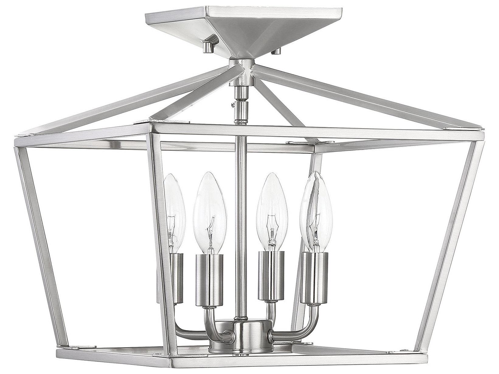 Savoy House Townsend 4-Light Satin Nickel Tiered Semi Flush Mount