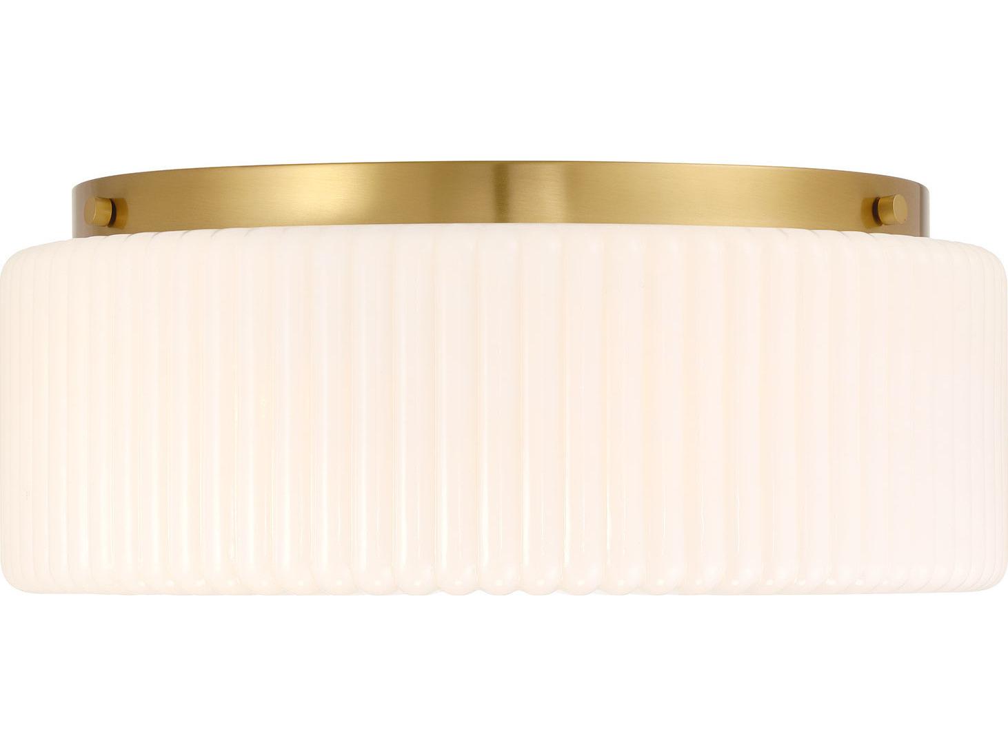 Savoy House Edgemont 4-Light Warm Brass Drum Flush Mount