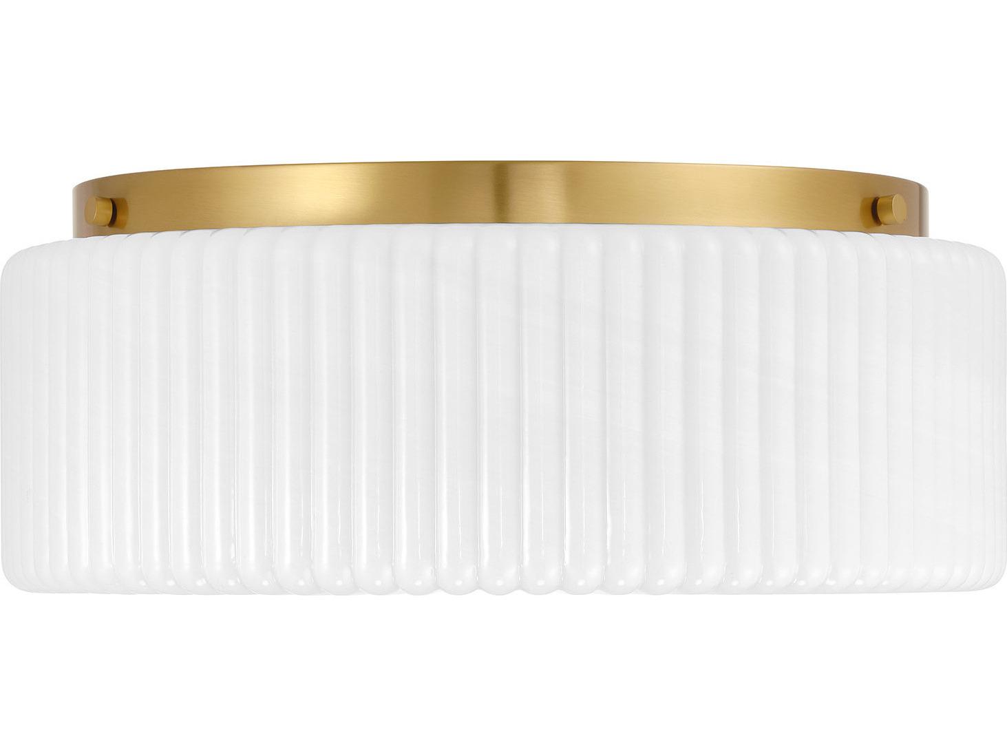 Savoy House Edgemont 4-Light Warm Brass Drum Flush Mount