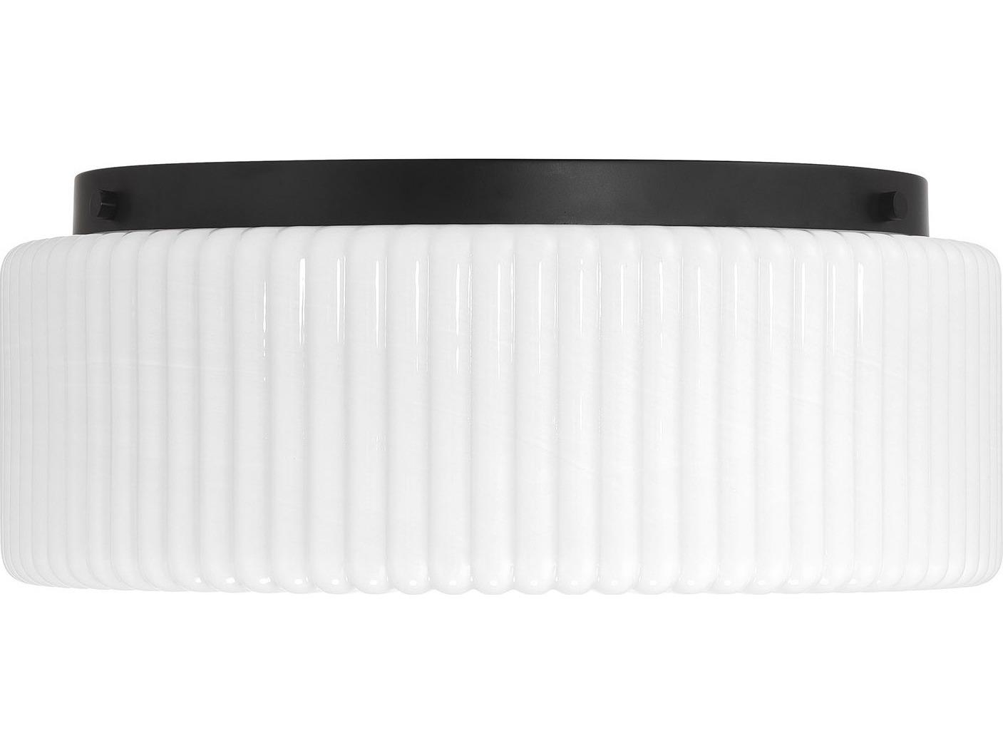 Savoy House Edgemont 4-Light Matte Black Drum Flush Mount