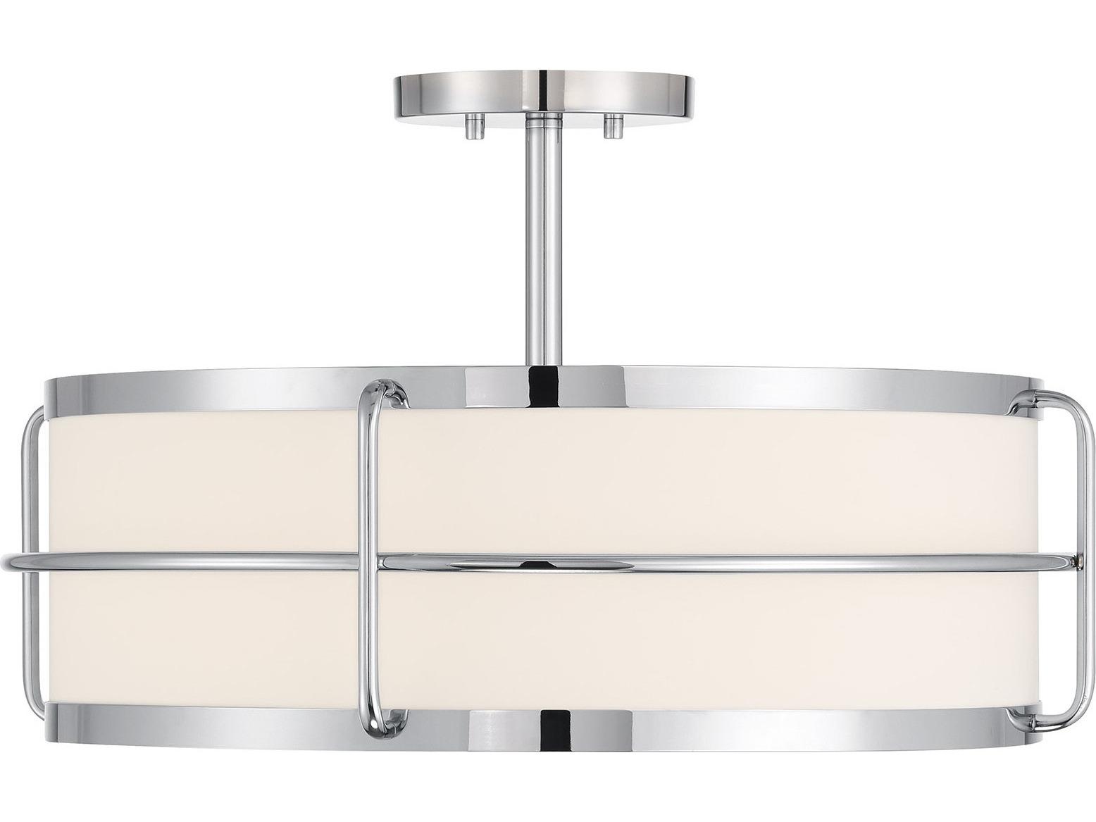 Savoy House Chauncey 4-Light Chrome Drum Semi Flush Mount