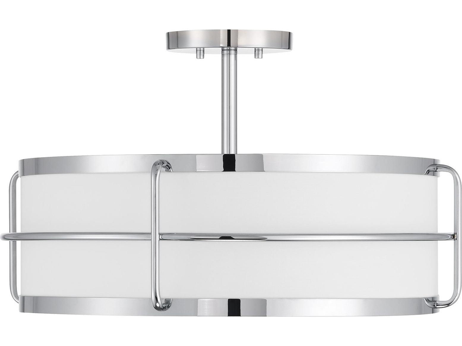 Savoy House Chauncey 4-Light Chrome Drum Semi Flush Mount