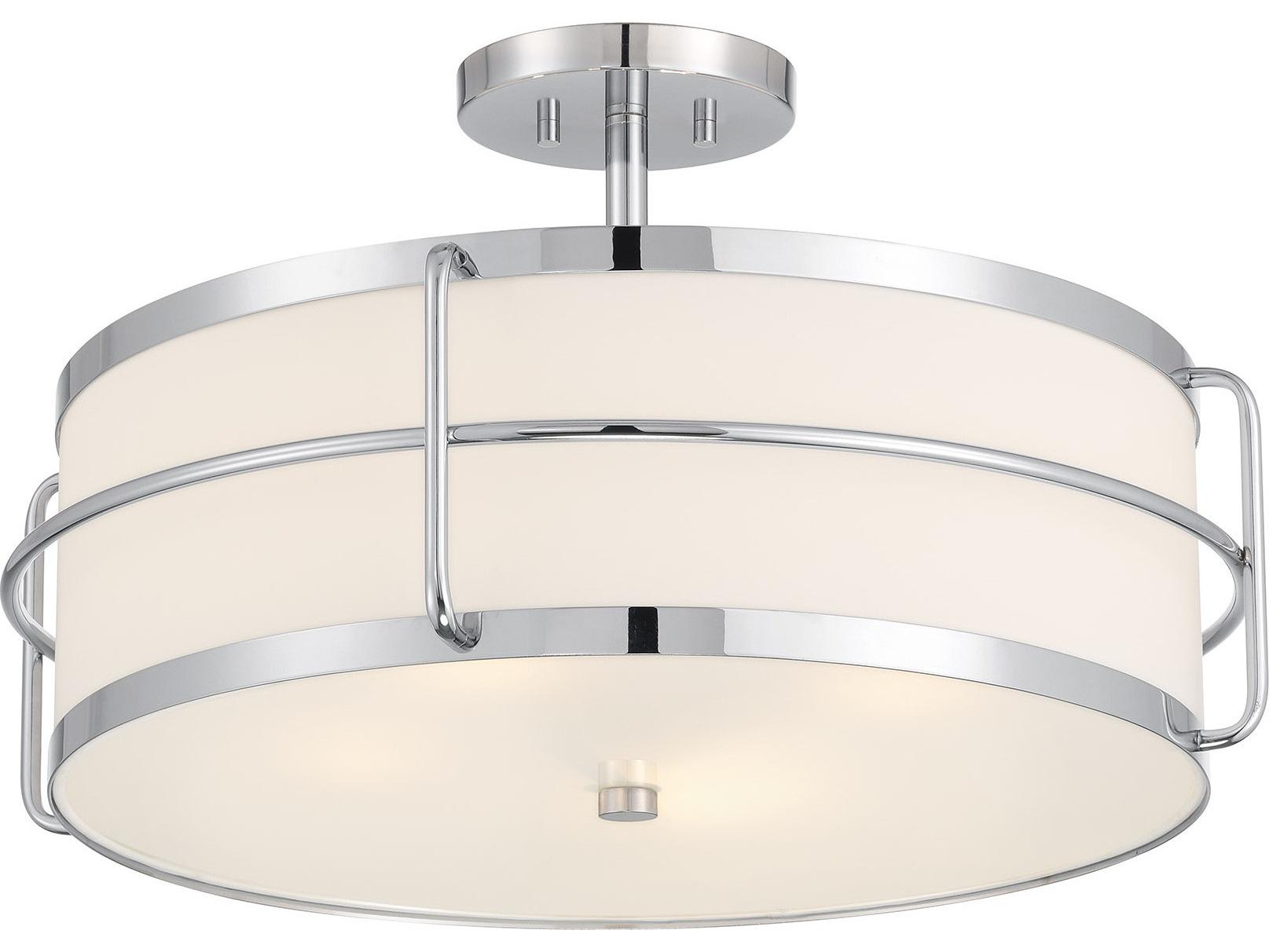 Savoy House Chauncey 4-Light Chrome Drum Semi Flush Mount
