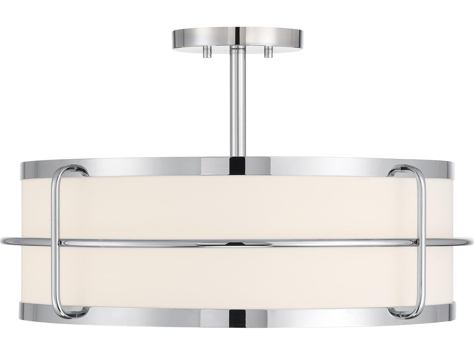 Savoy House Chauncey 4-Light Chrome Drum Semi Flush Mount