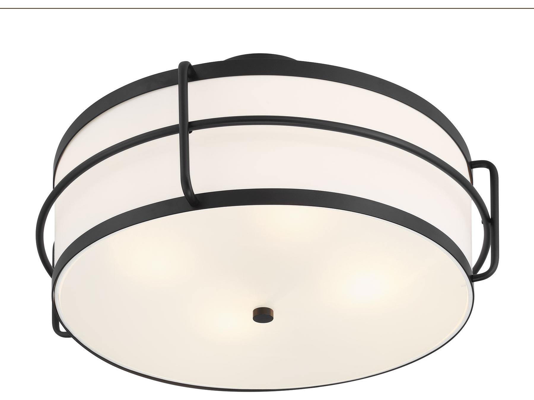 Savoy House Chauncey 4-Light Matte Black Drum Semi Flush Mount