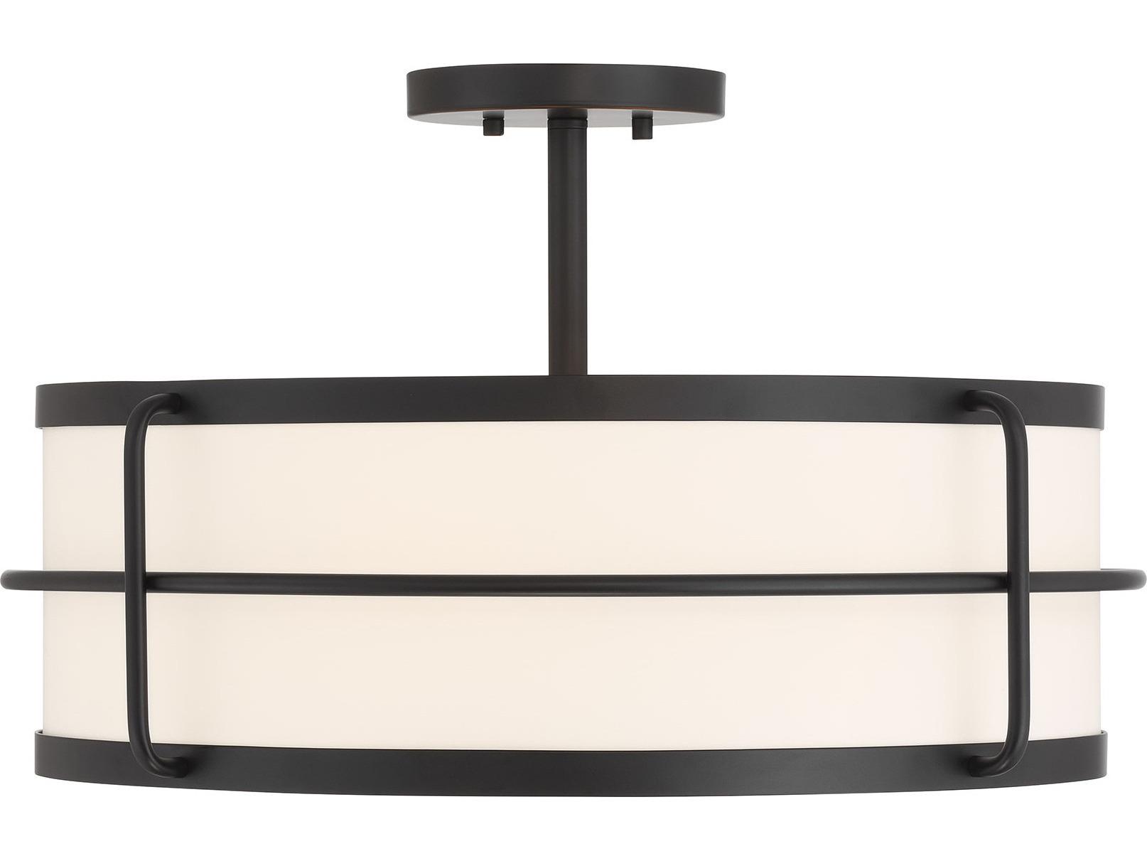 Savoy House Chauncey 4-Light Matte Black Drum Semi Flush Mount