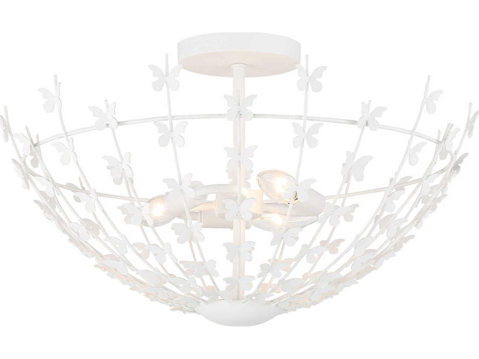 Savoy House Birch 3-Light Bisque White Bowl Semi Flush Mount