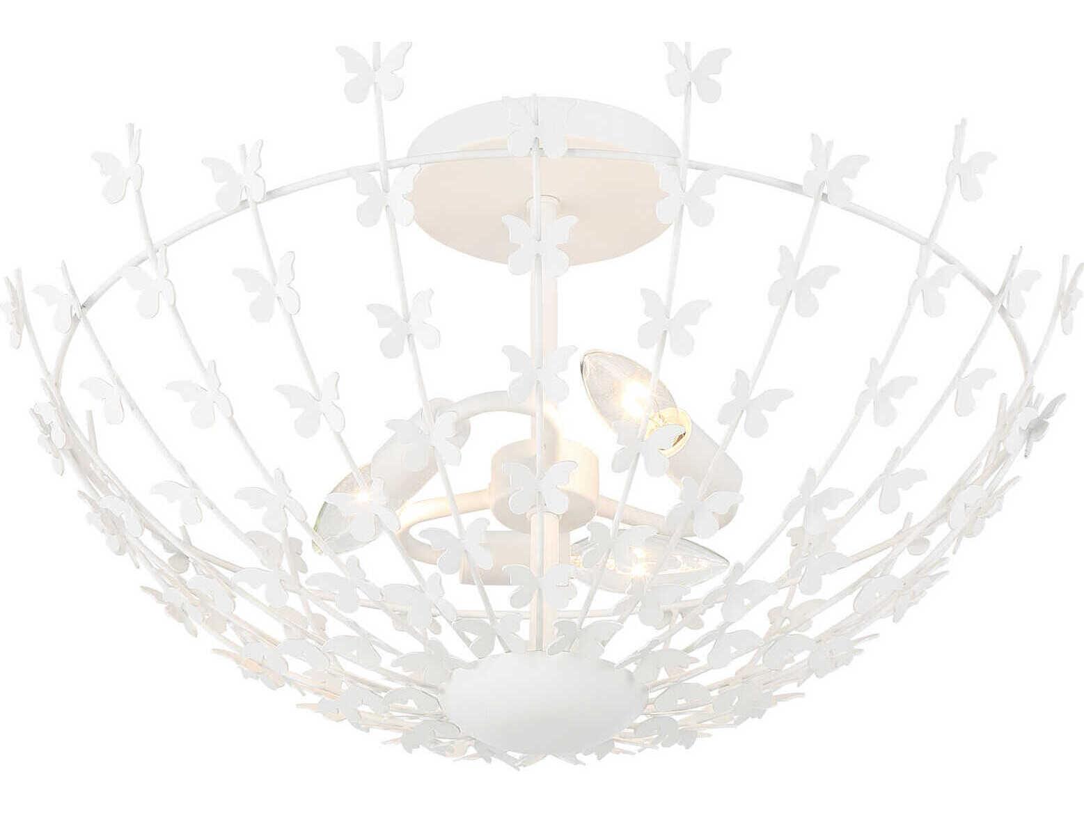 Savoy House Birch 3-Light Bisque White Bowl Semi Flush Mount