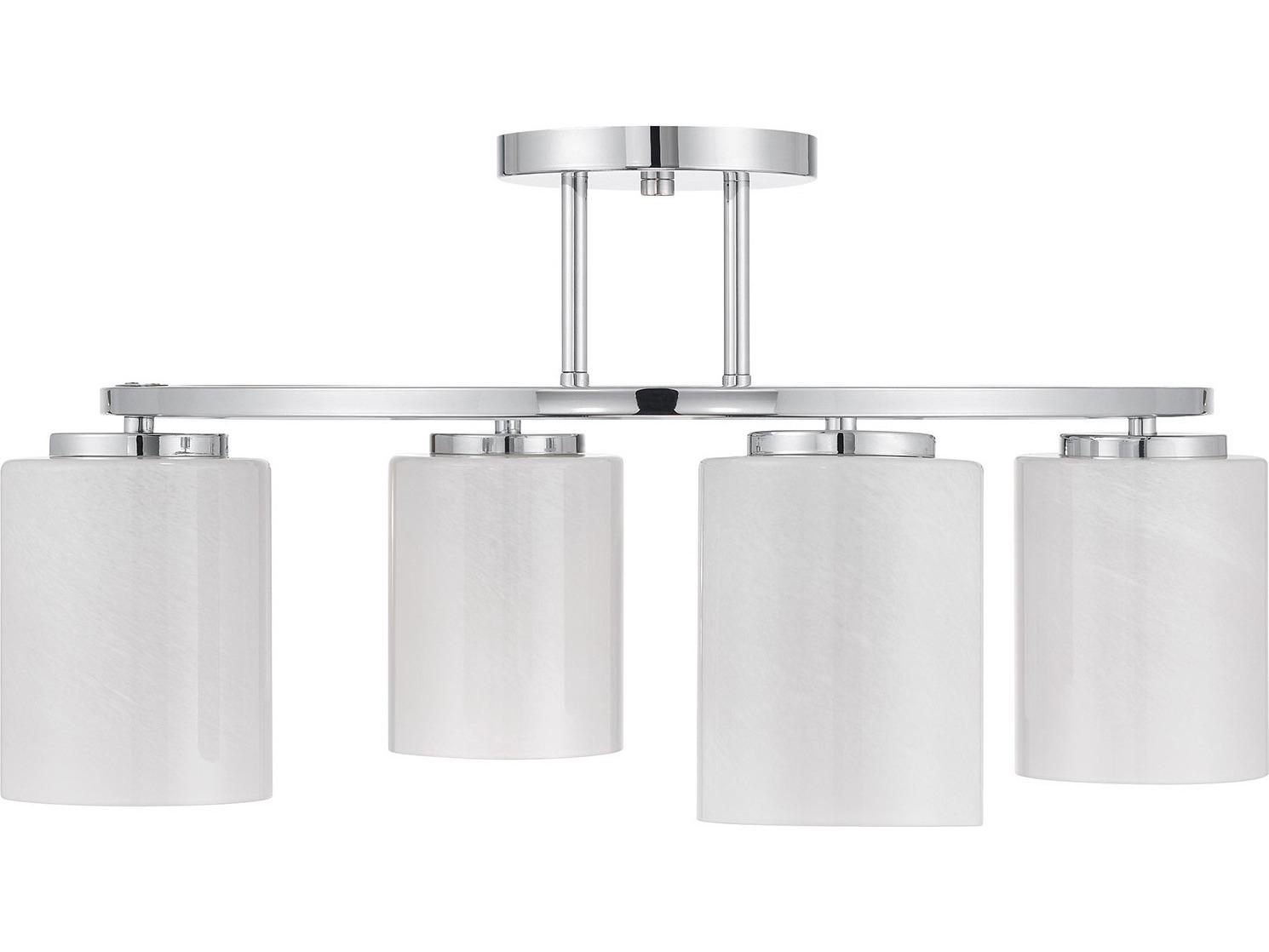 Savoy House Herron 4-Light Chrome Cylinder Semi Flush Mount