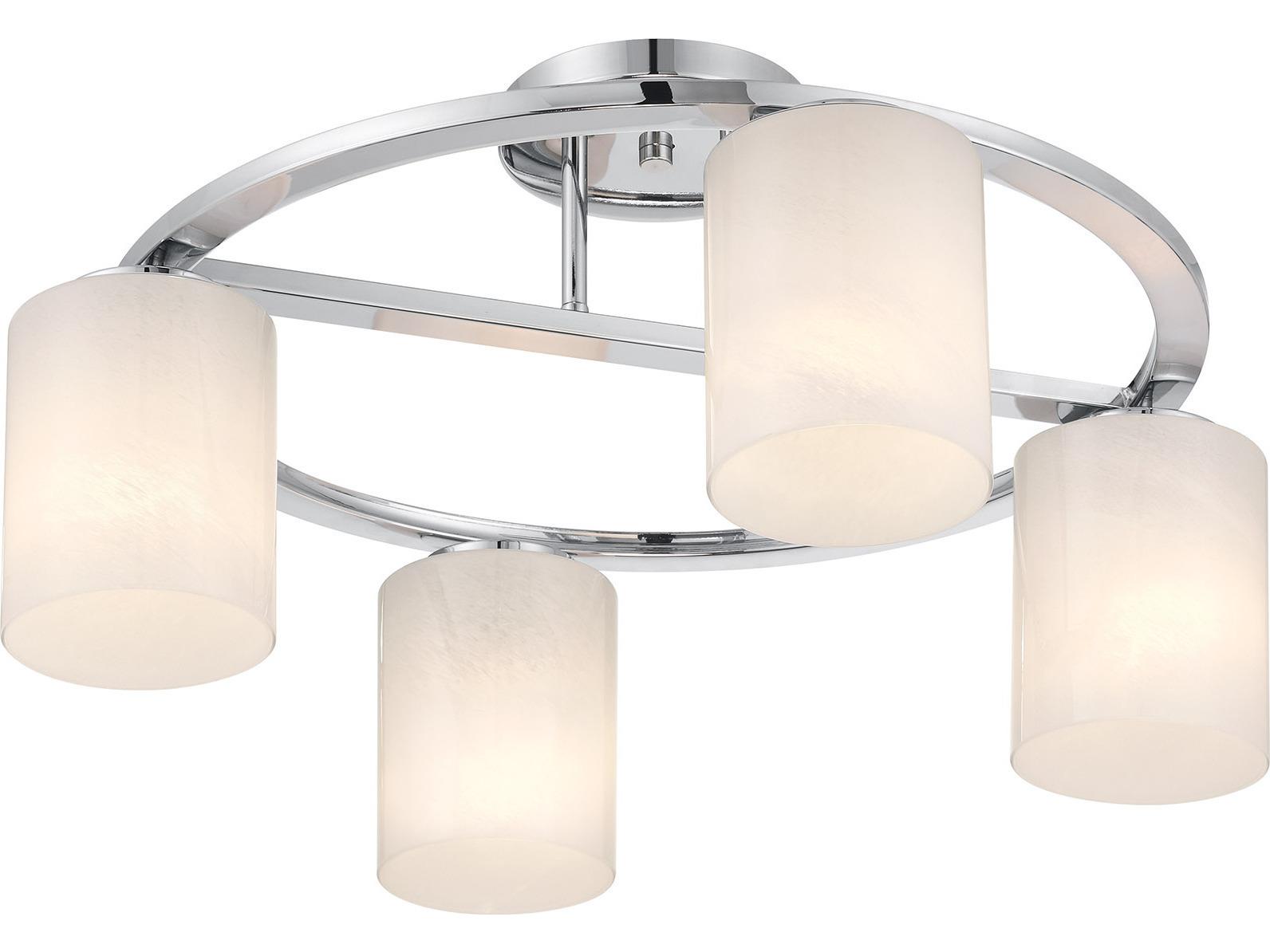 Savoy House Herron 4-Light Chrome Cylinder Semi Flush Mount