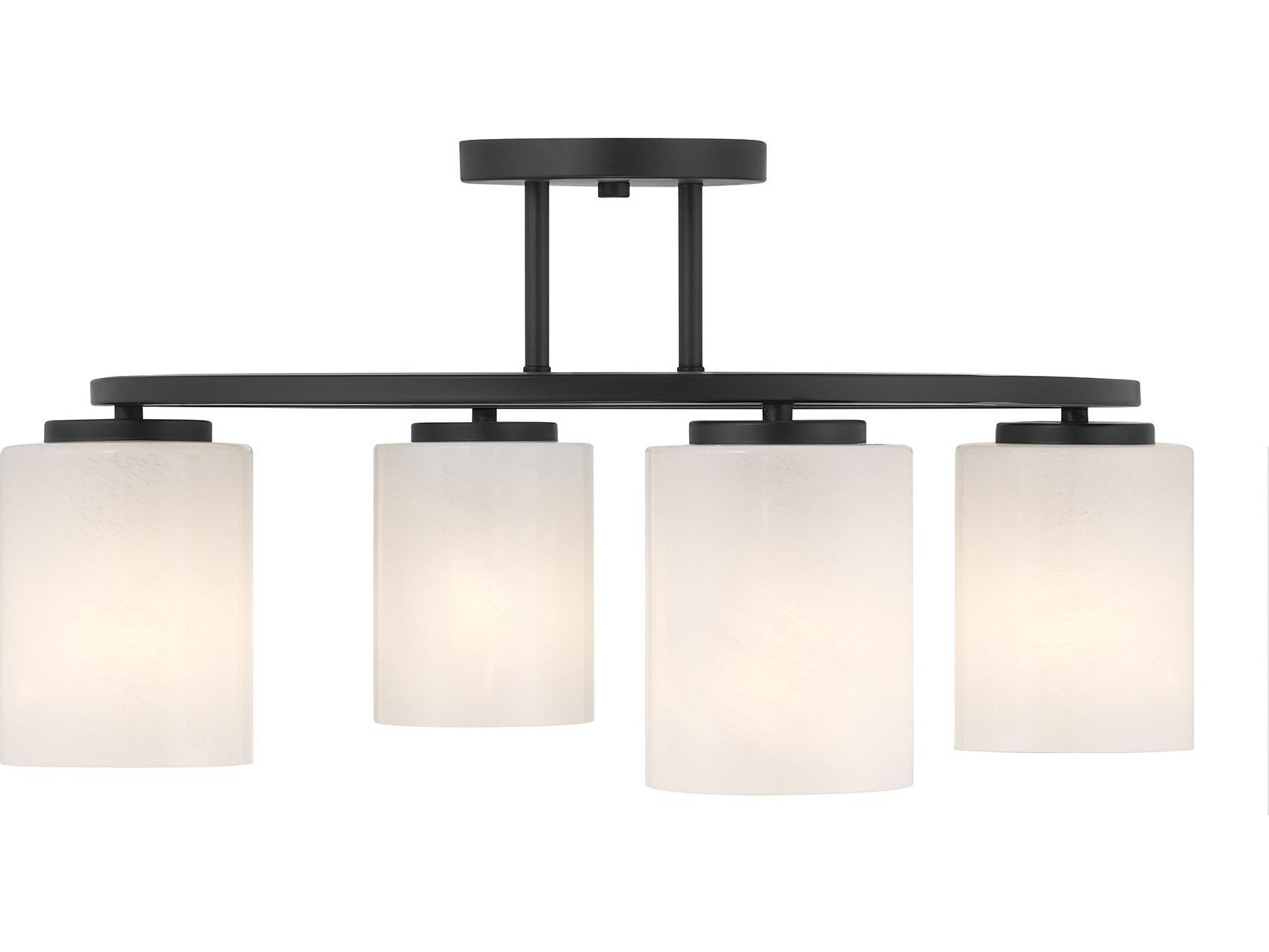 Savoy House Herron 4-Light Matte Black Cylinder Semi Flush Mount