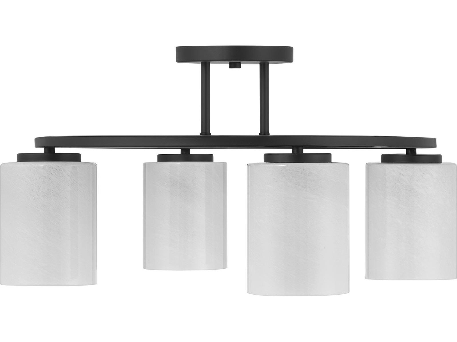 Savoy House Herron 4-Light Matte Black Cylinder Semi Flush Mount