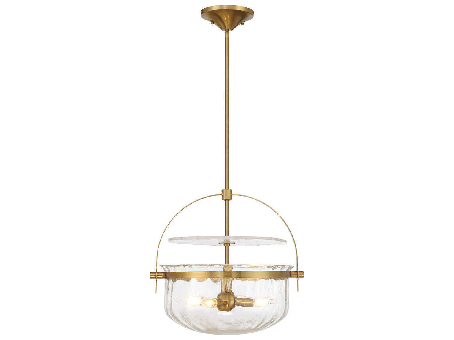 Savoy House Denmar 4-Light Warm Brass Bowl Pendant